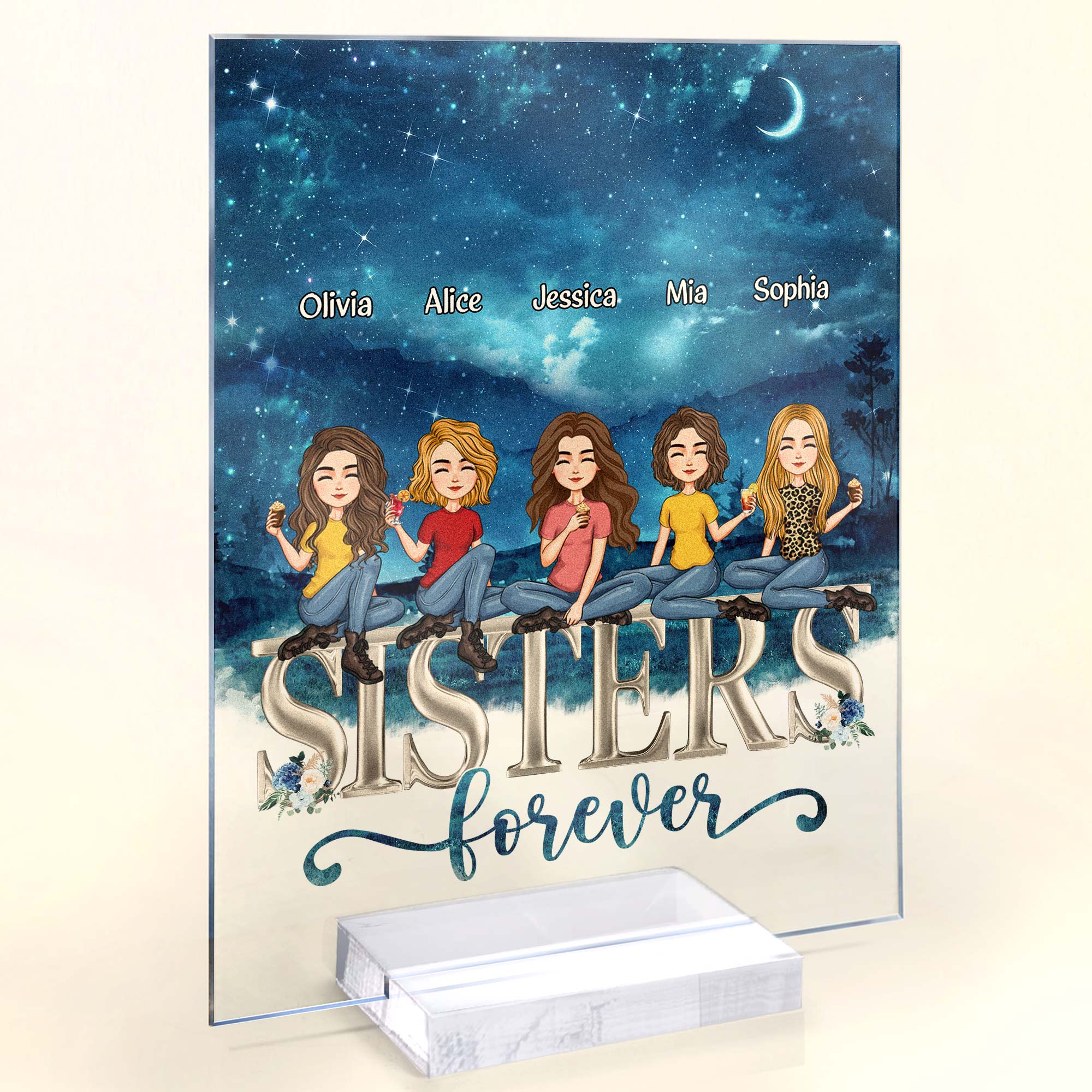 Siblings Forever - Personalized Acrylic Plaque - Image 2