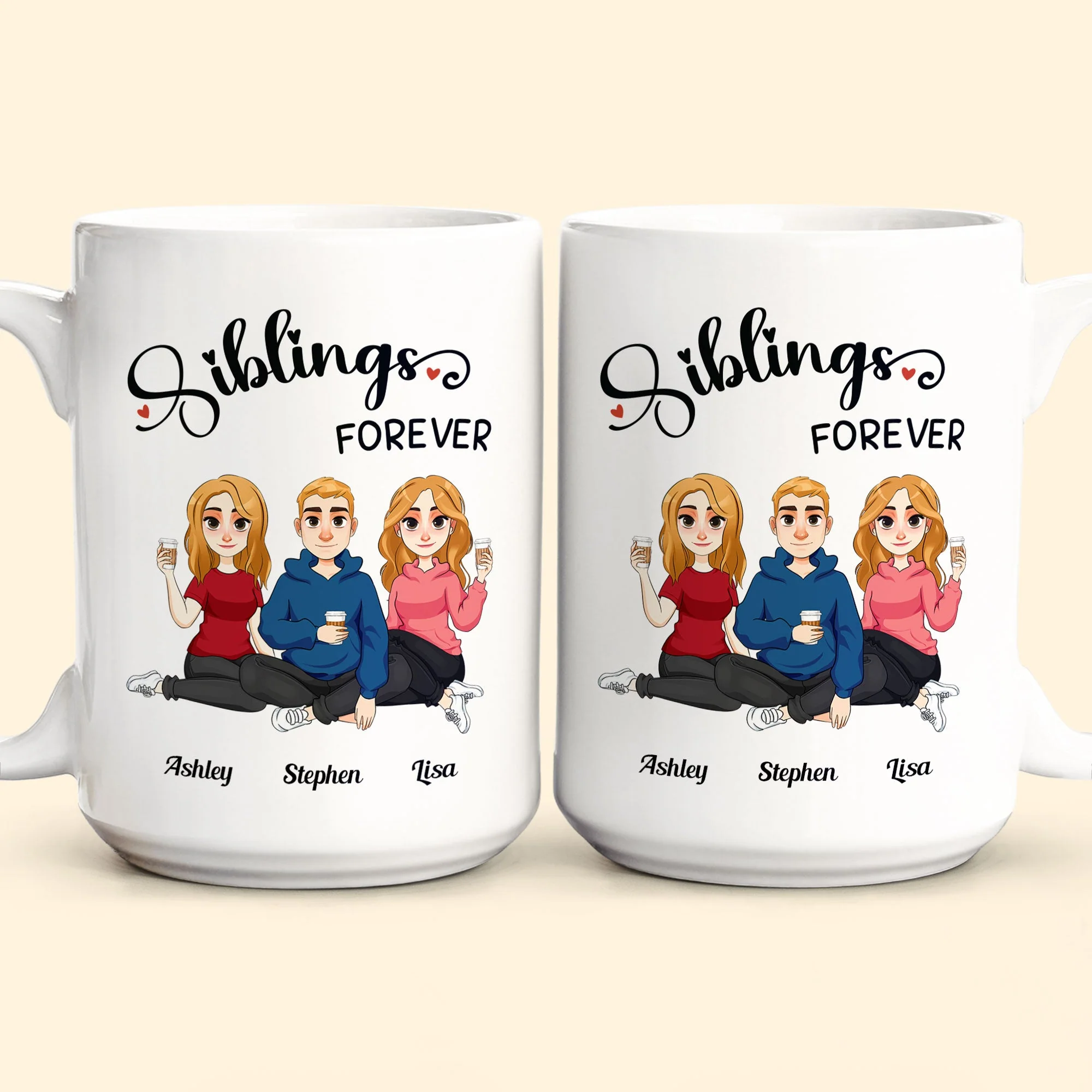 Siblings Forever - Personalized Mug - Image 2