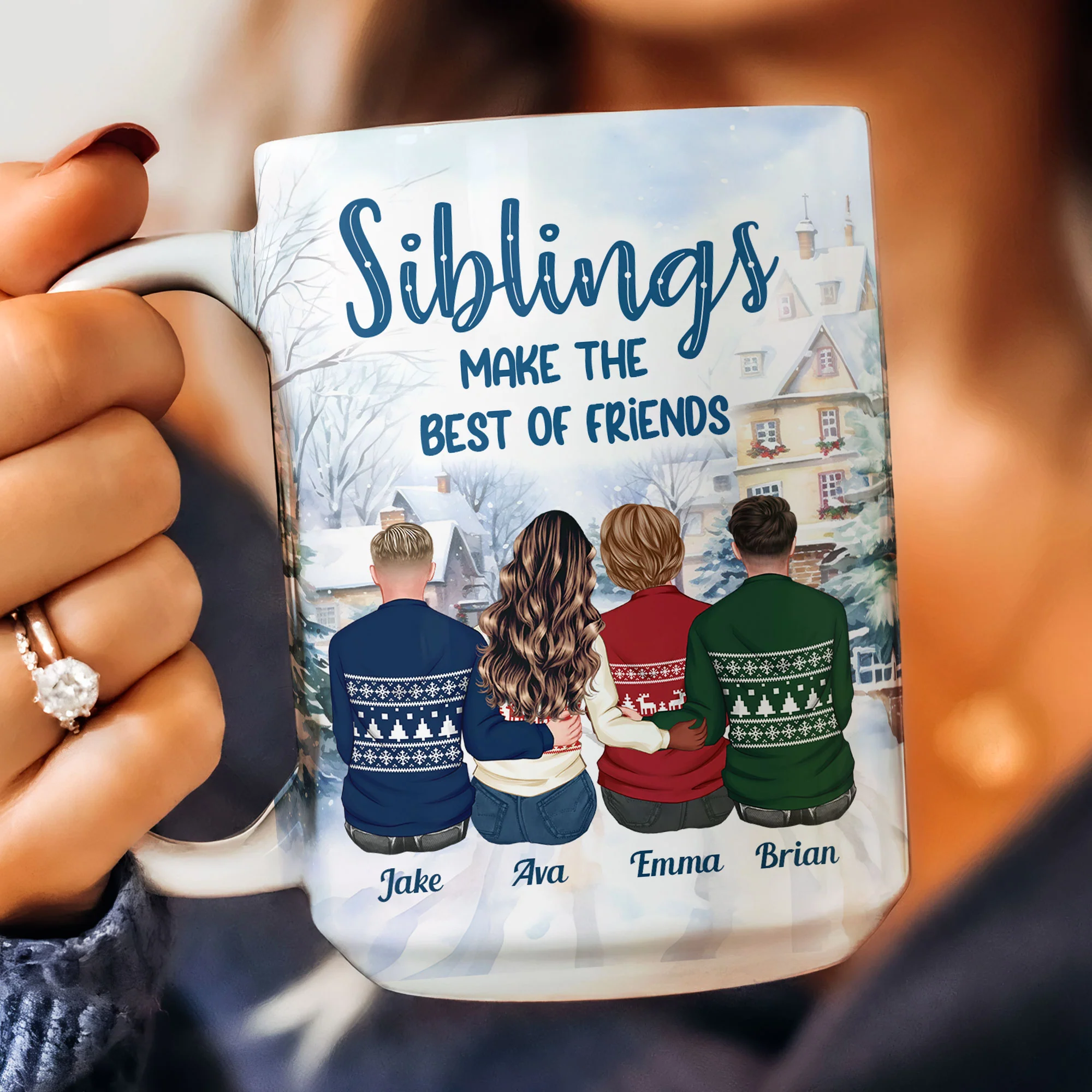 Siblings Make The Best Of Friends - Personalized Mug - Image 8
