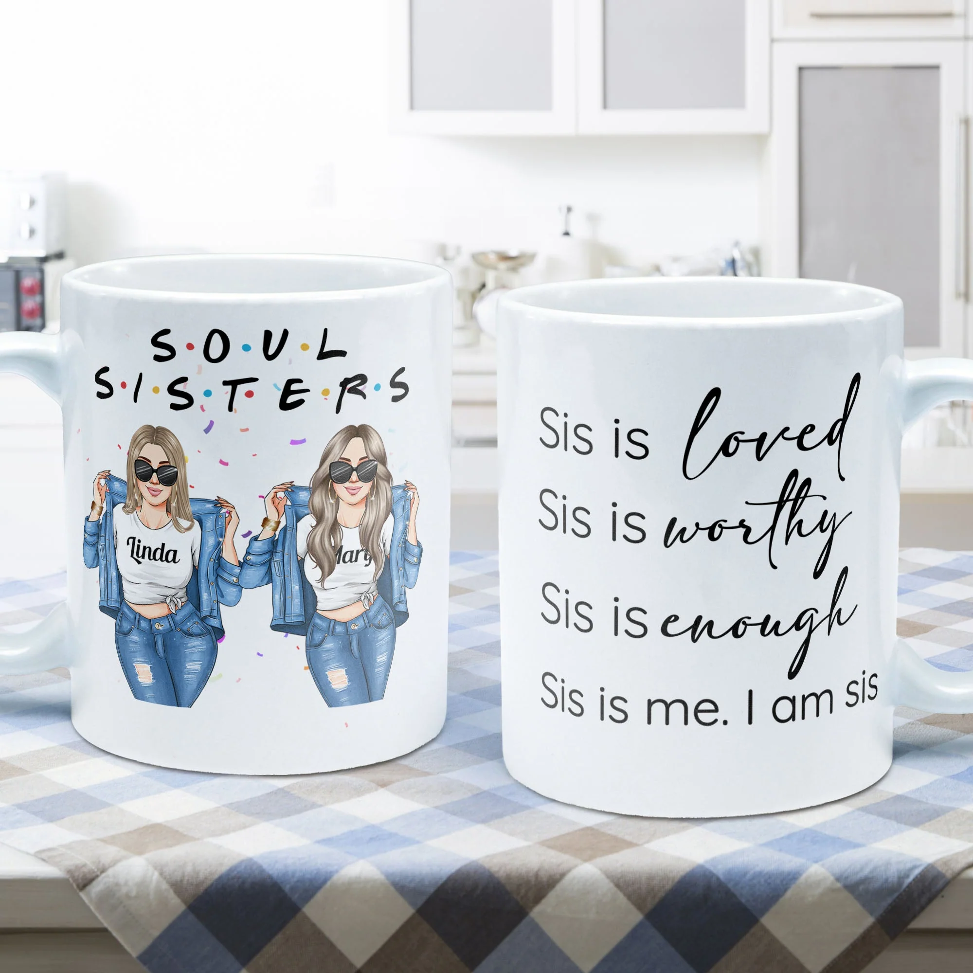 Sis Is Loved - Personalized Mug - Birthday Gift For Sister, Sista, Bestie - Image 3