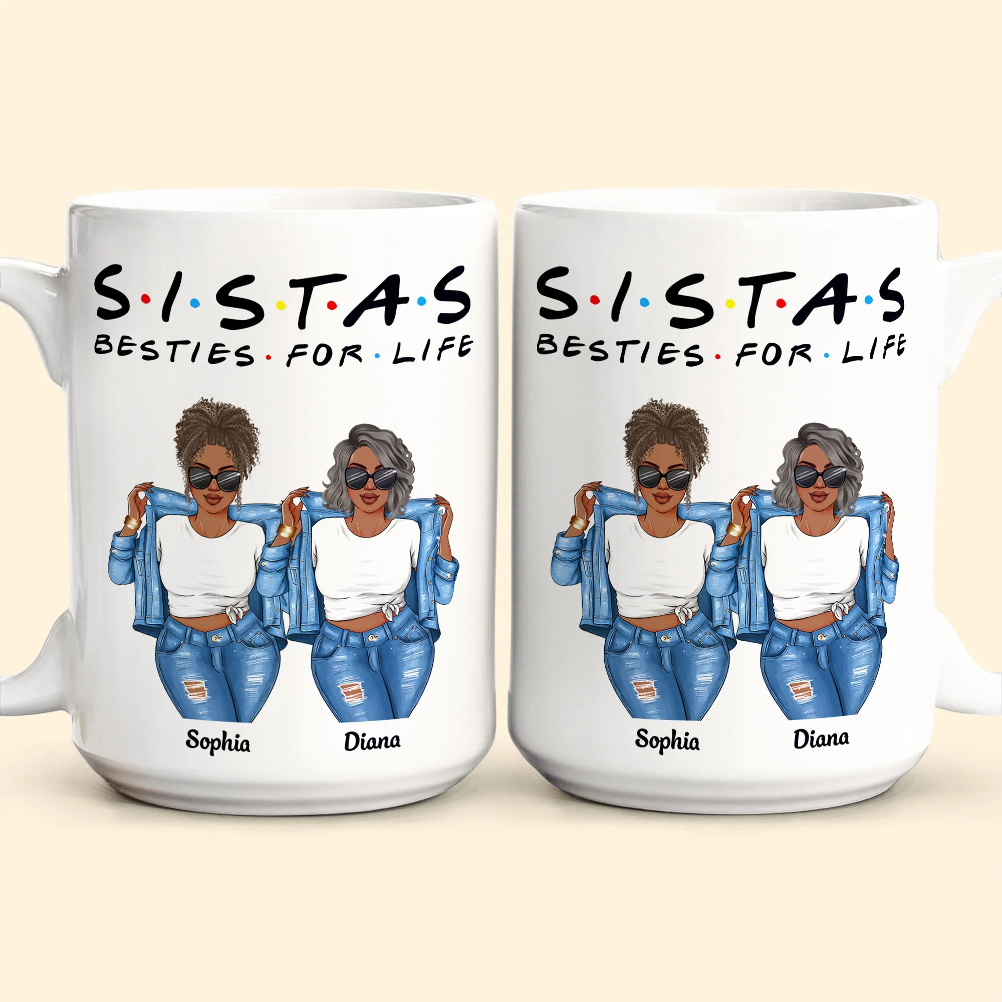 Sistas For Life - Personalized Mug - Image 2