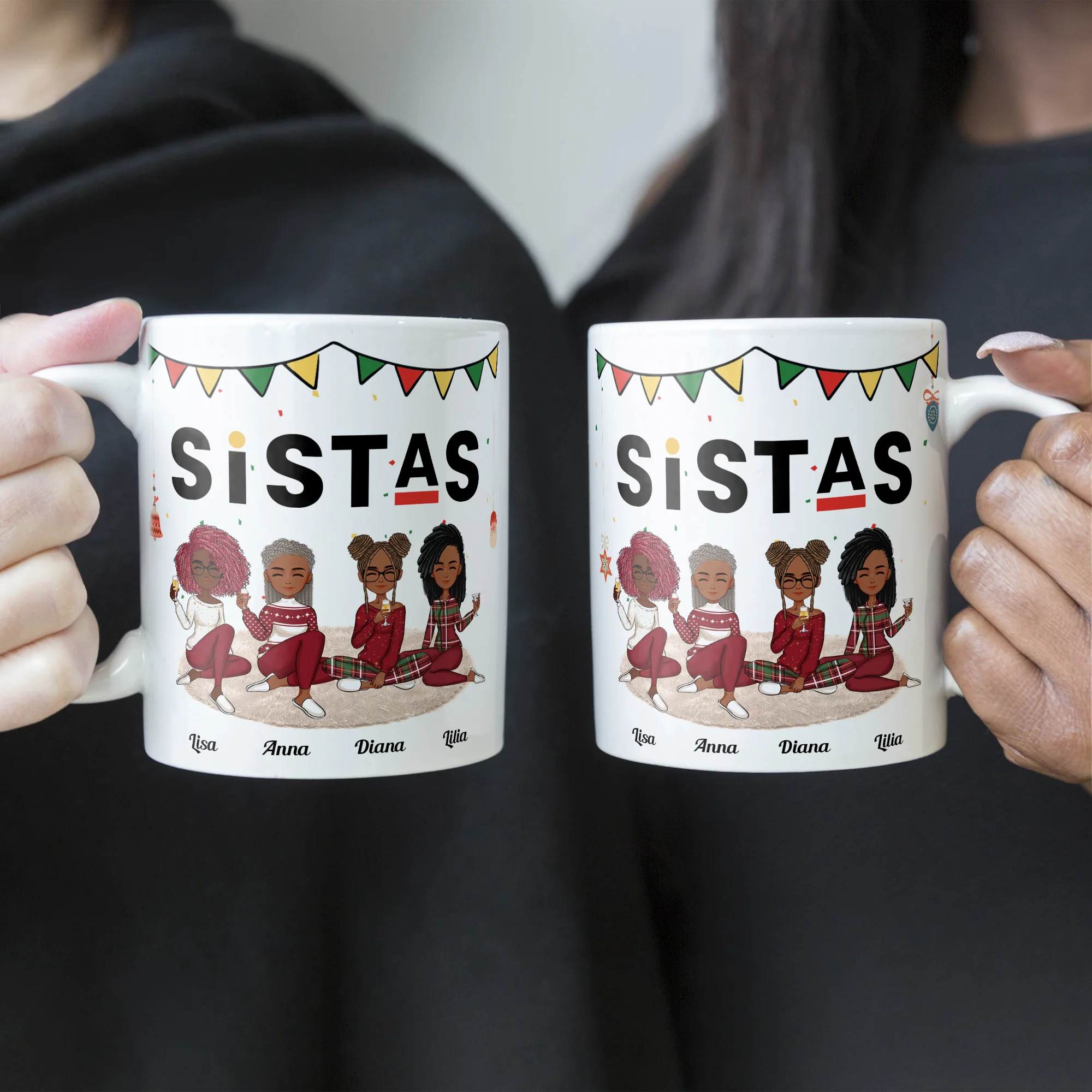 Sistas Forever - Personalized Mug - Christmas Birthday Gift For Sistas, Sisters, Besties - Image 2