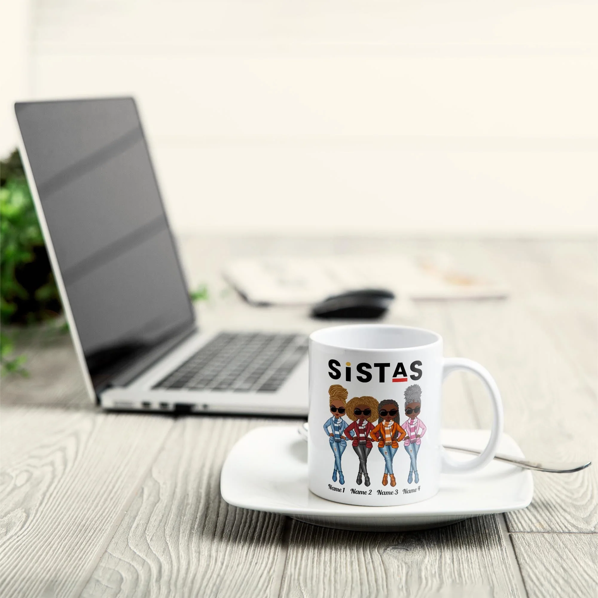 Sistas Not Sisters By Blood But Sisters By Heart - Personalized Mug - Birthday & Christmas Gift For Sista, Sister, Soul Sister, Best Friend, BFF, Bestie, Friend - Image 6