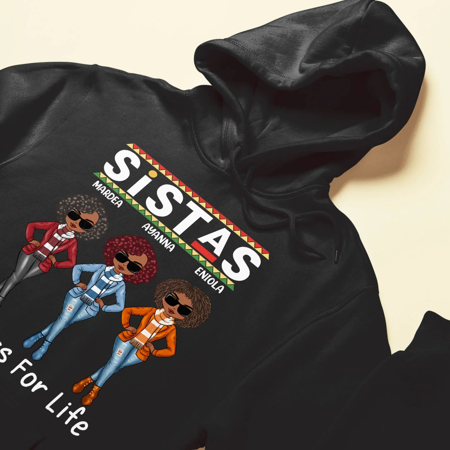 Sistas - Personalized Shirt - Gift For Friends - Cartoon Girl - Image 6