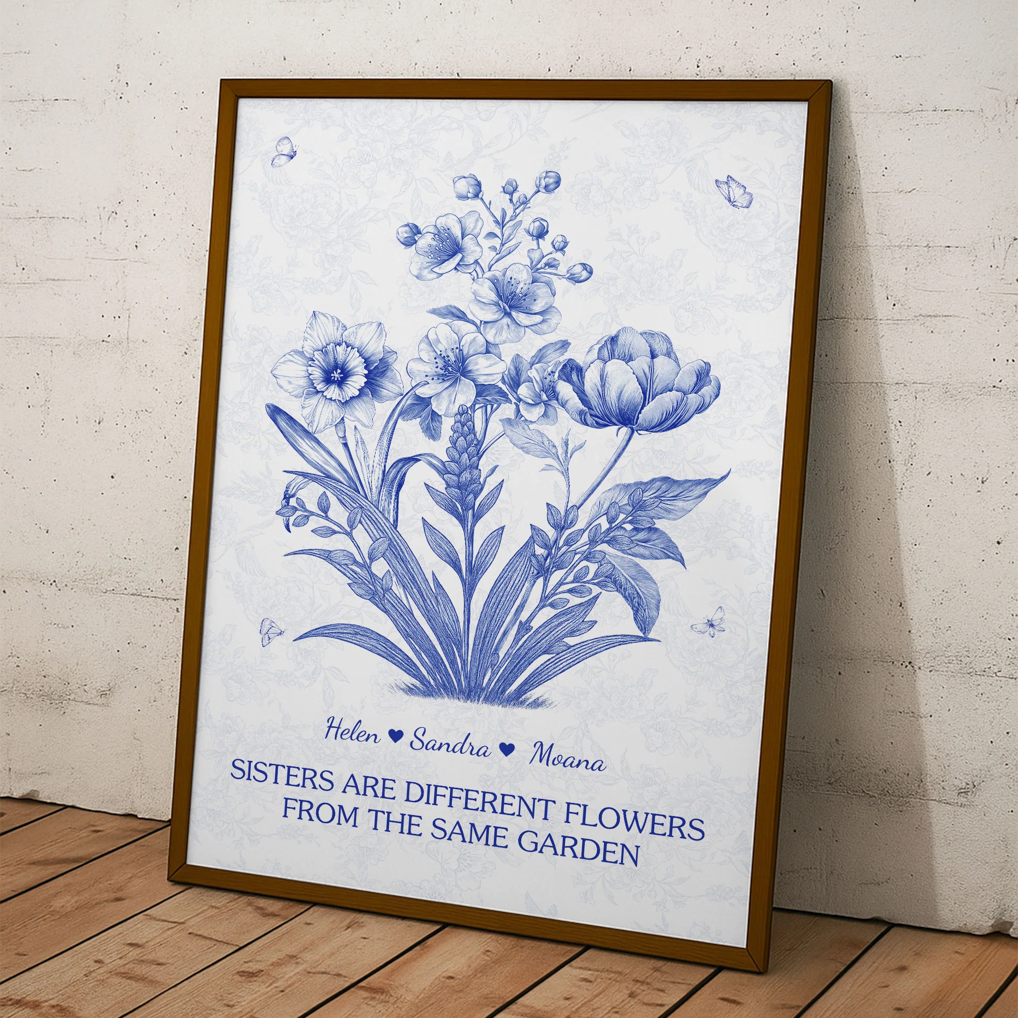 Sister Are Different Flowers From Same Garden - Personalized Poster - Image 5