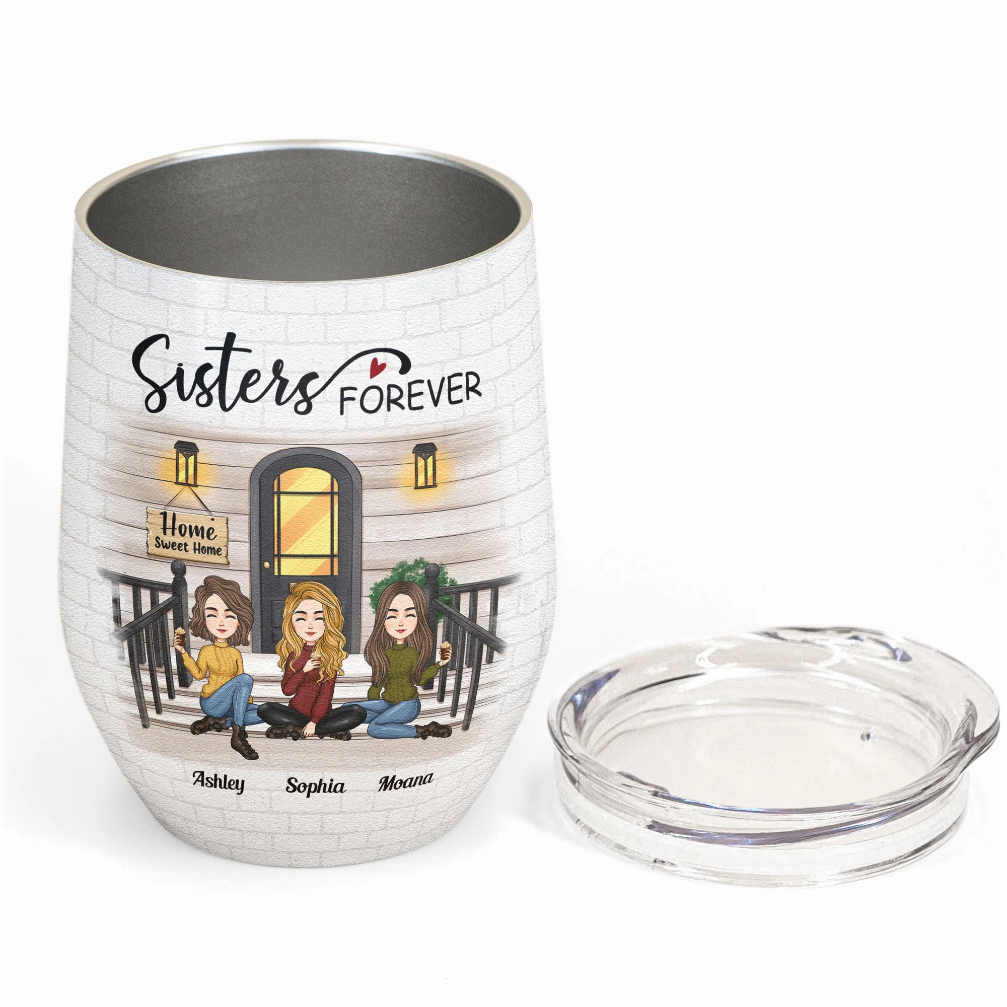 Sister Forever Ver 3 - Personalized Wine Tumbler - Image 2