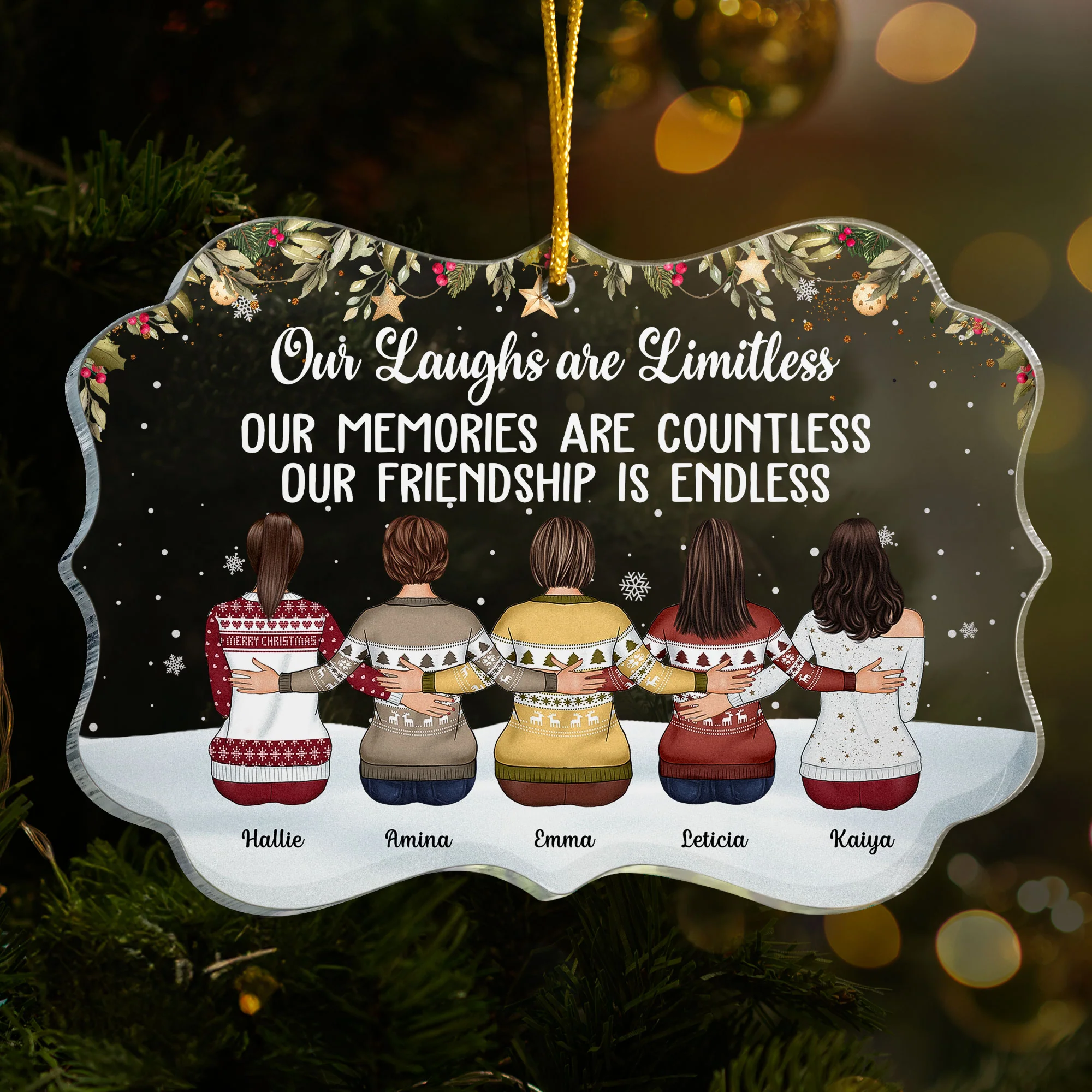 It Takes Long Time To Grow Old Friends - Personalized Acrylic Ornament - Image 3