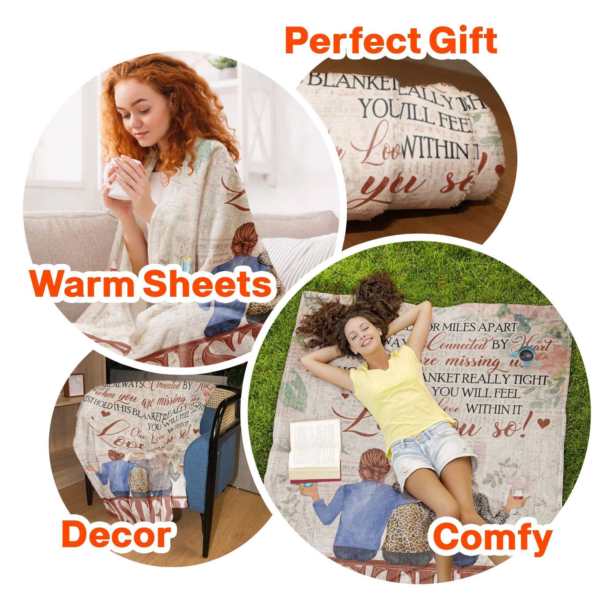 Sisters Are Always Connected By Heart - Personalized Blanket - Birthday Gift For Her, Sisters, Family Members, Girls - Image 7