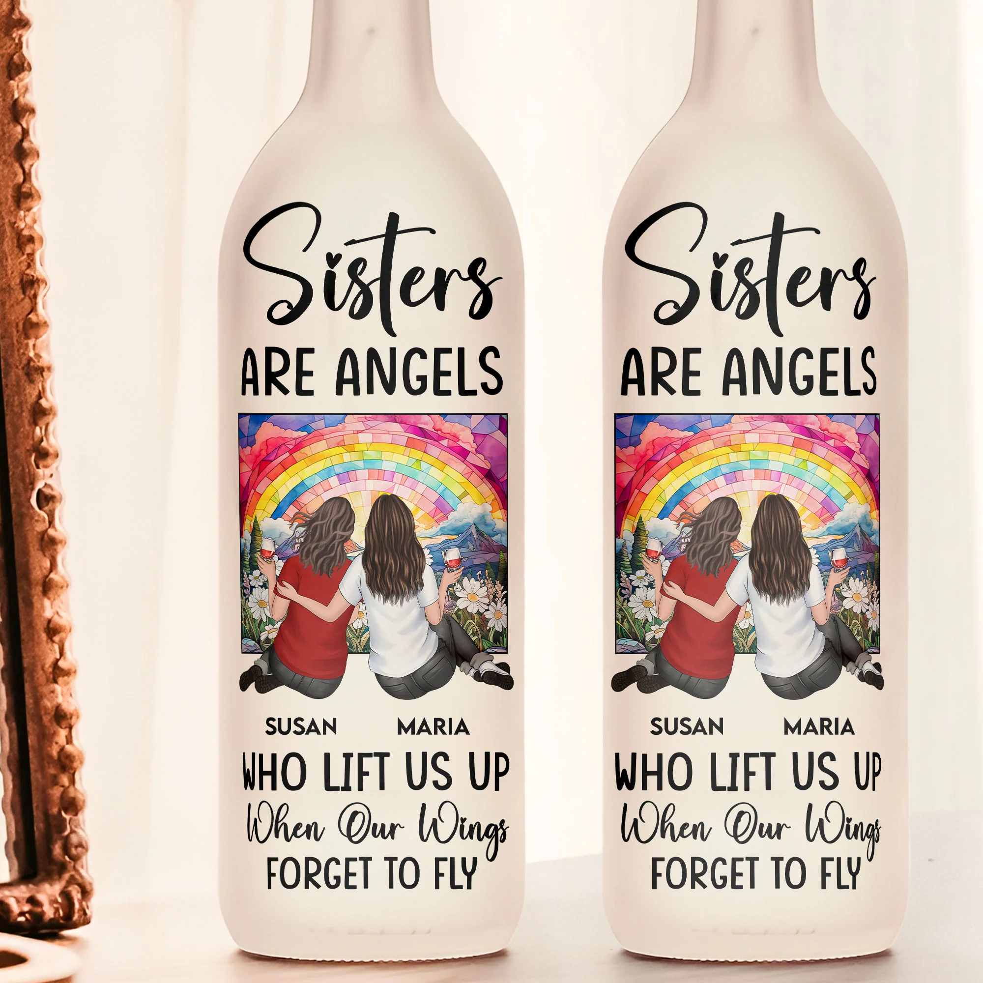 Sisters Are Angels - Personalized Bottle Lamp - Image 2