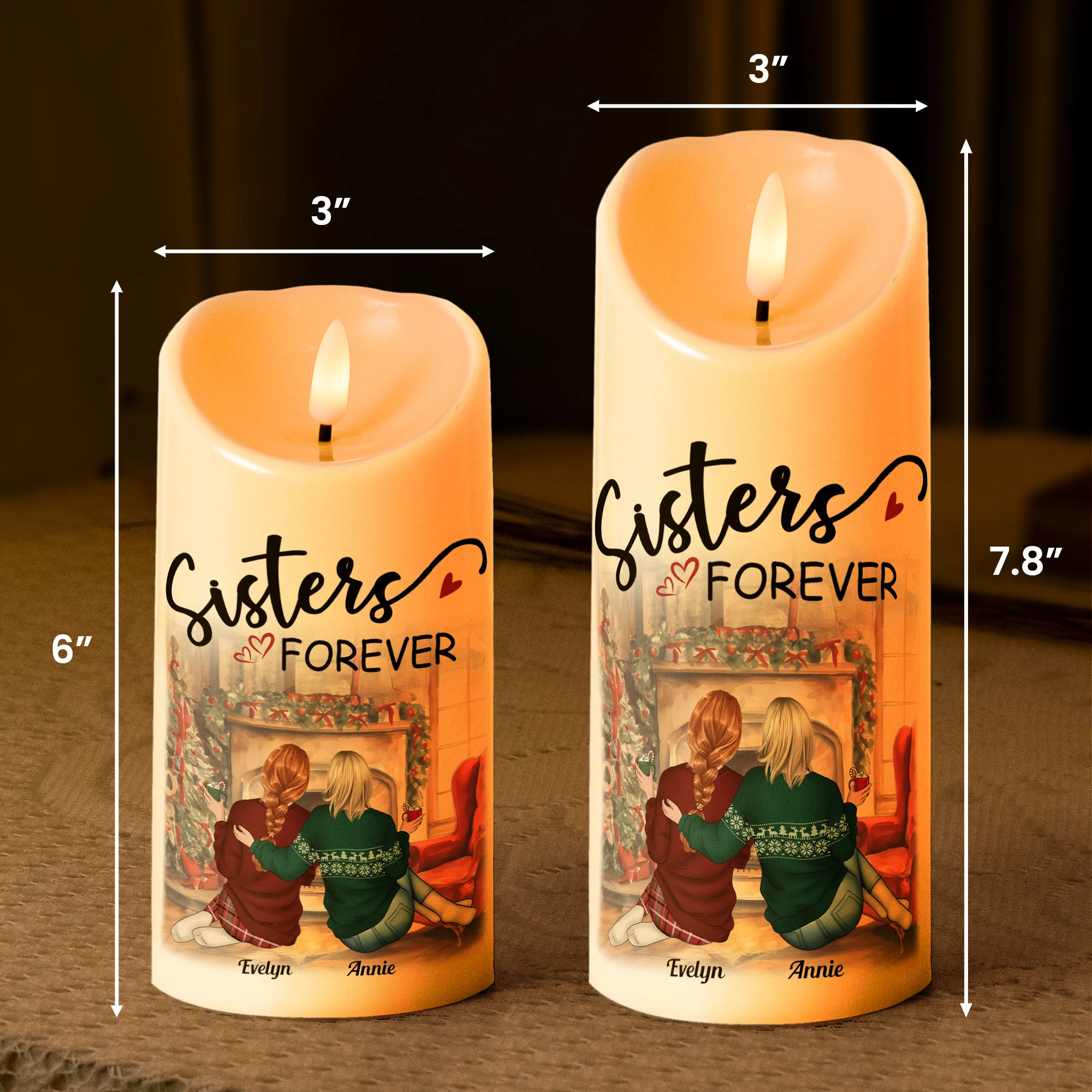 Sisters Are Like Stars You May Not Always See - Personalized LED Candle - Image 6