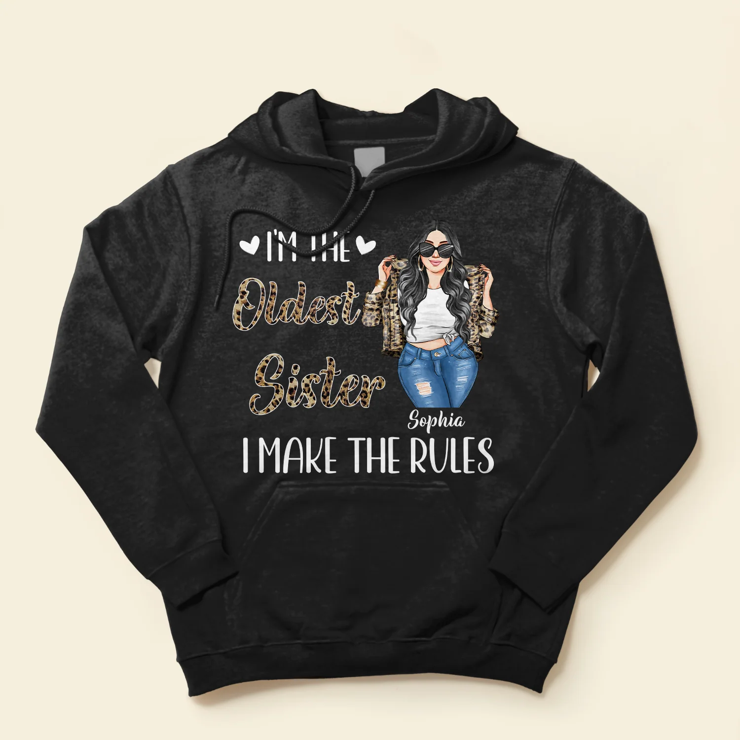 Sisters Are The Rules - Personalized Shirt - Birthday Gift For Sisters, Sistas - Leopard Jacket Girls - Image 4