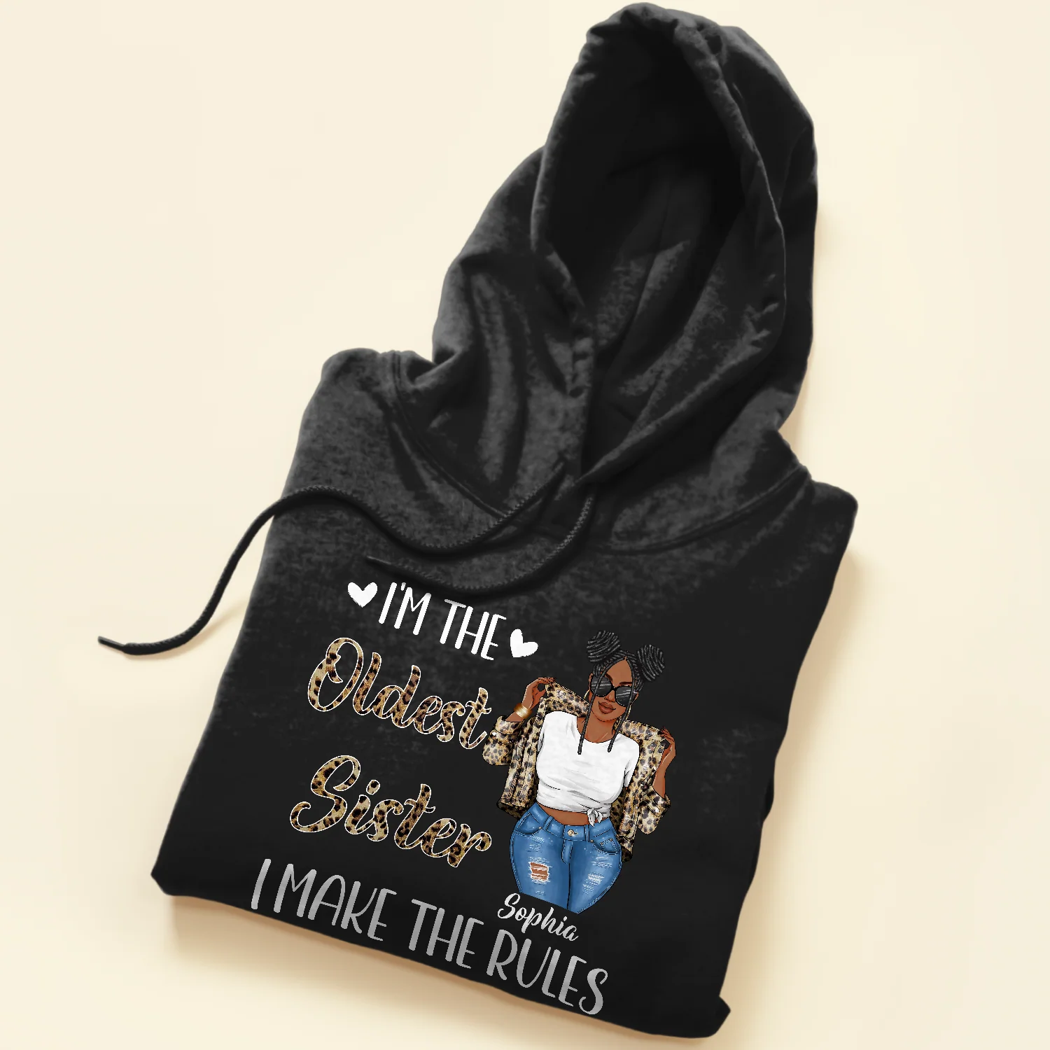 Sisters Are The Rules - Personalized Shirt - Birthday Gift For Sisters, Sistas - Leopard Jacket Girls - Image 5