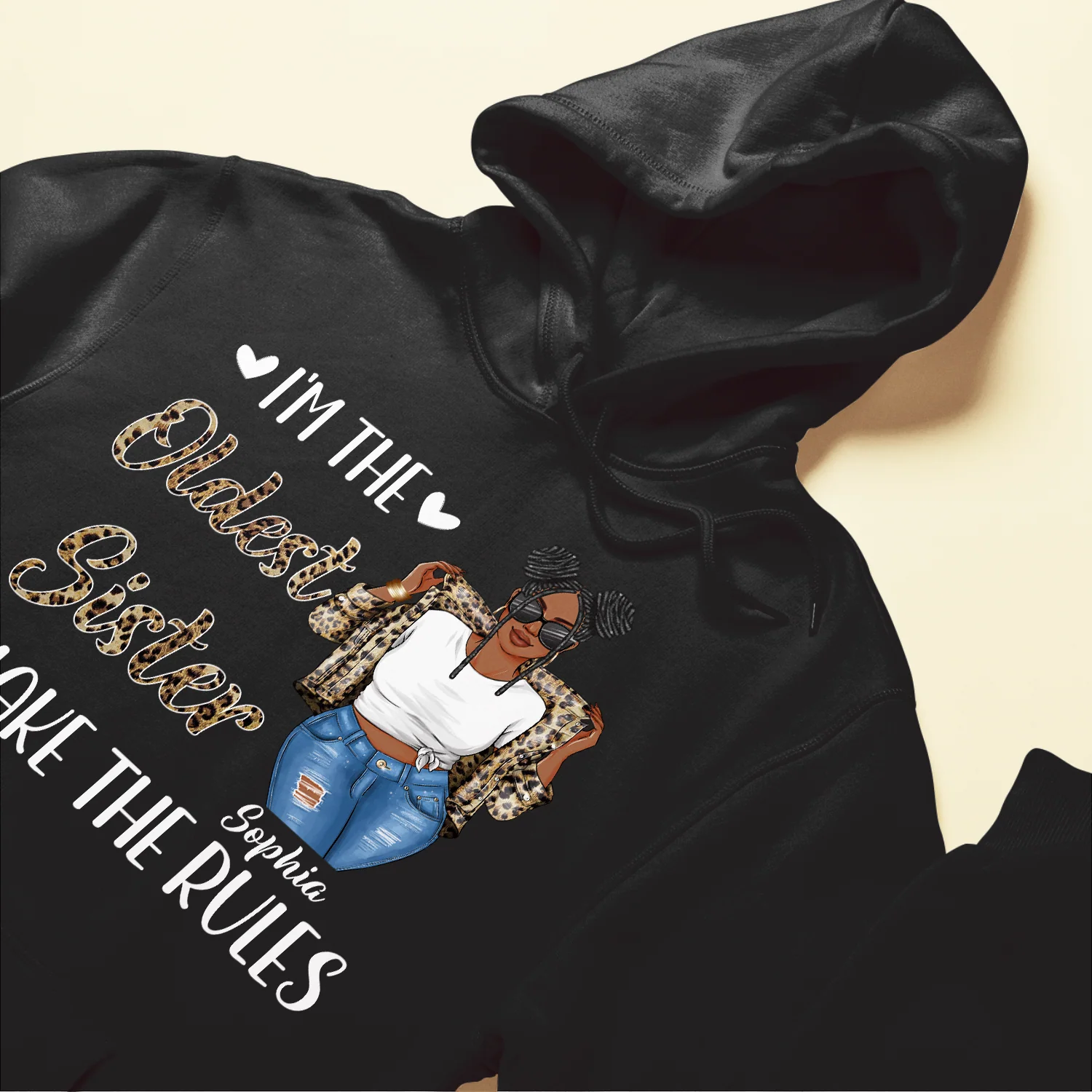 Sisters Are The Rules - Personalized Shirt - Birthday Gift For Sisters, Sistas - Leopard Jacket Girls - Image 6