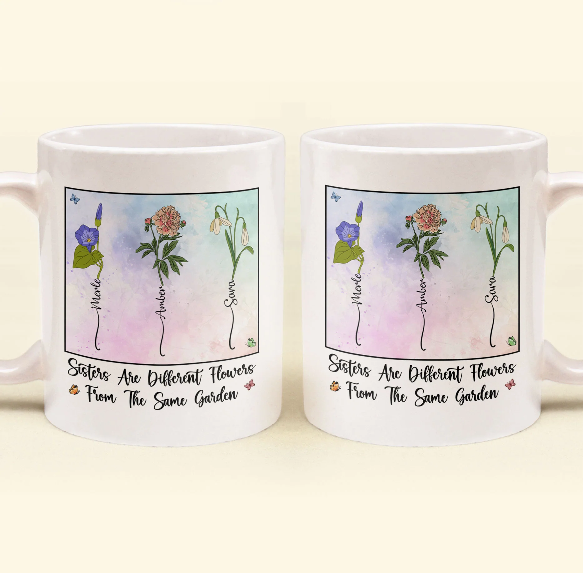 Sisters Different Flowers From The Same Garden - Personalized Mug - Image 5