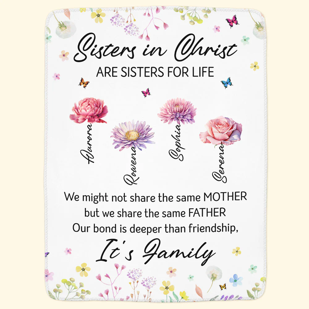 Sisters In Christ Are Sisters For Life - Faith Friendship - Personalized Blanket - Image 2