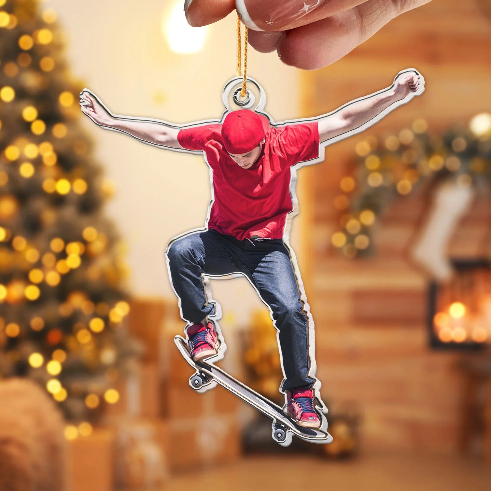 Skateboarding Is My Life - Personalized Acrylic Photo Ornament - Image 2