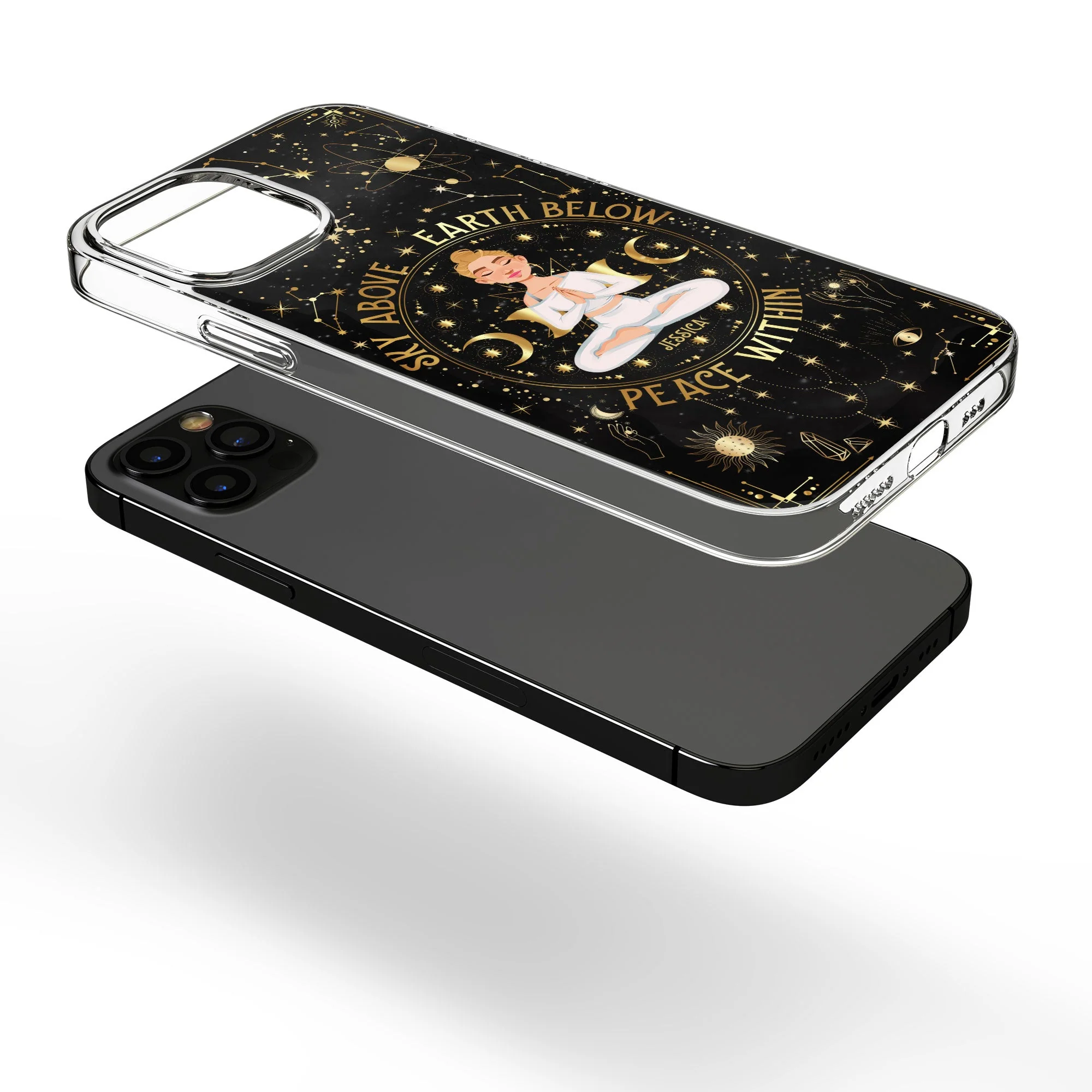 Sky Above, Earth Below, Peace Within - Personalized Clear Phone Case - Image 3