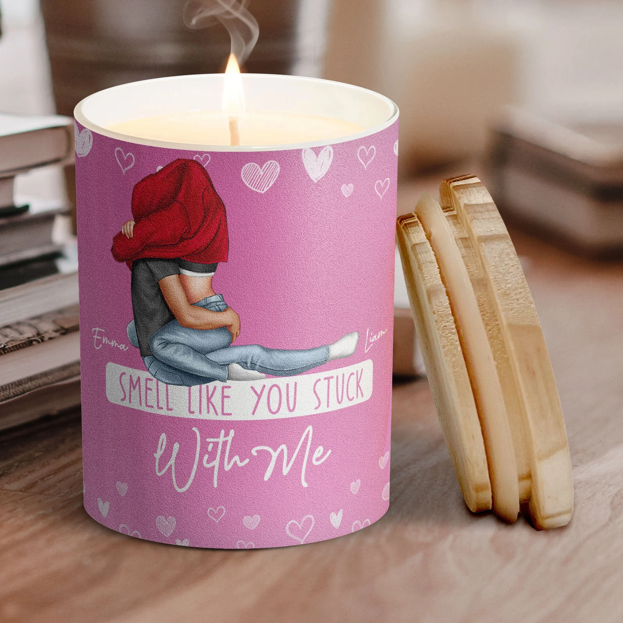 Smell Like You Stuck With Me Funny Gift For Couples - Personalized Candle - Image 3