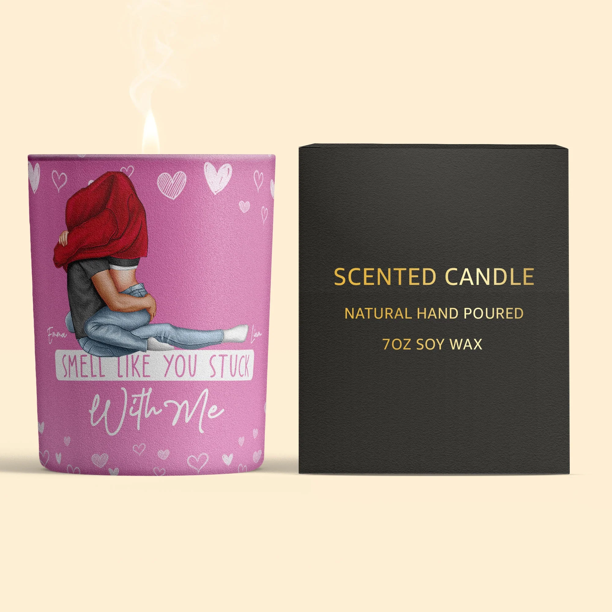 Smell Like You Stuck With Me Funny Gift For Couples - Personalized Candle - Image 6