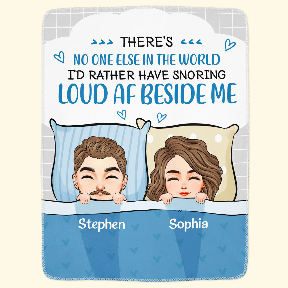 Snoring Loud Beside Me - Personalized Blanket - Image 3