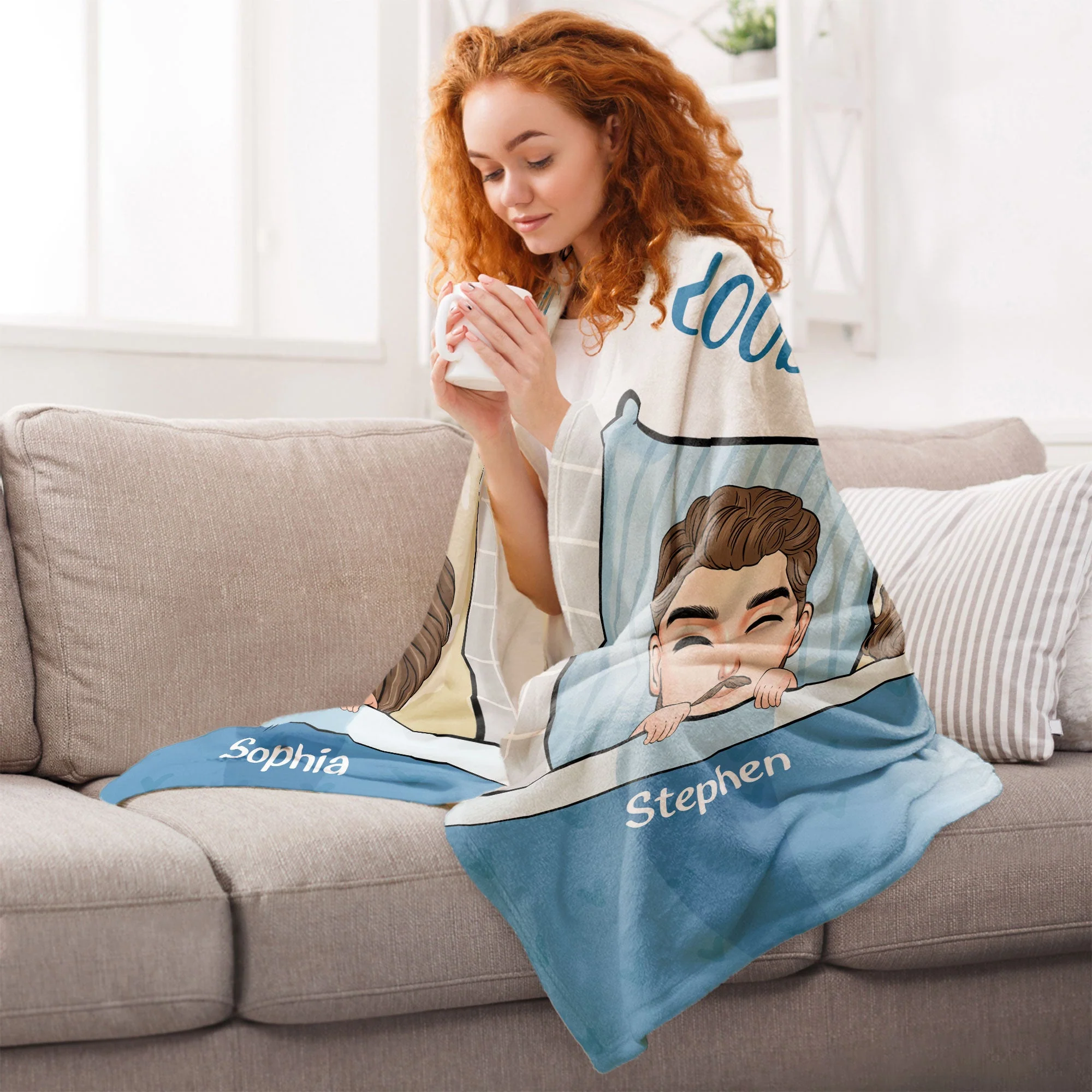 Snoring Loud Beside Me - Personalized Blanket - Image 5