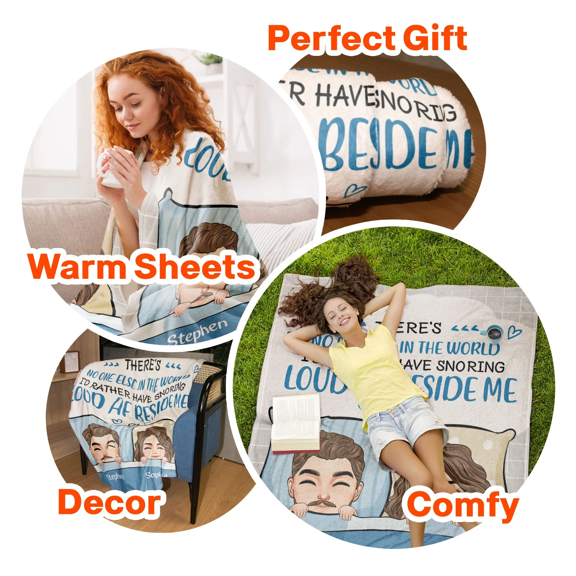 Snoring Loud Beside Me - Personalized Blanket - Image 6
