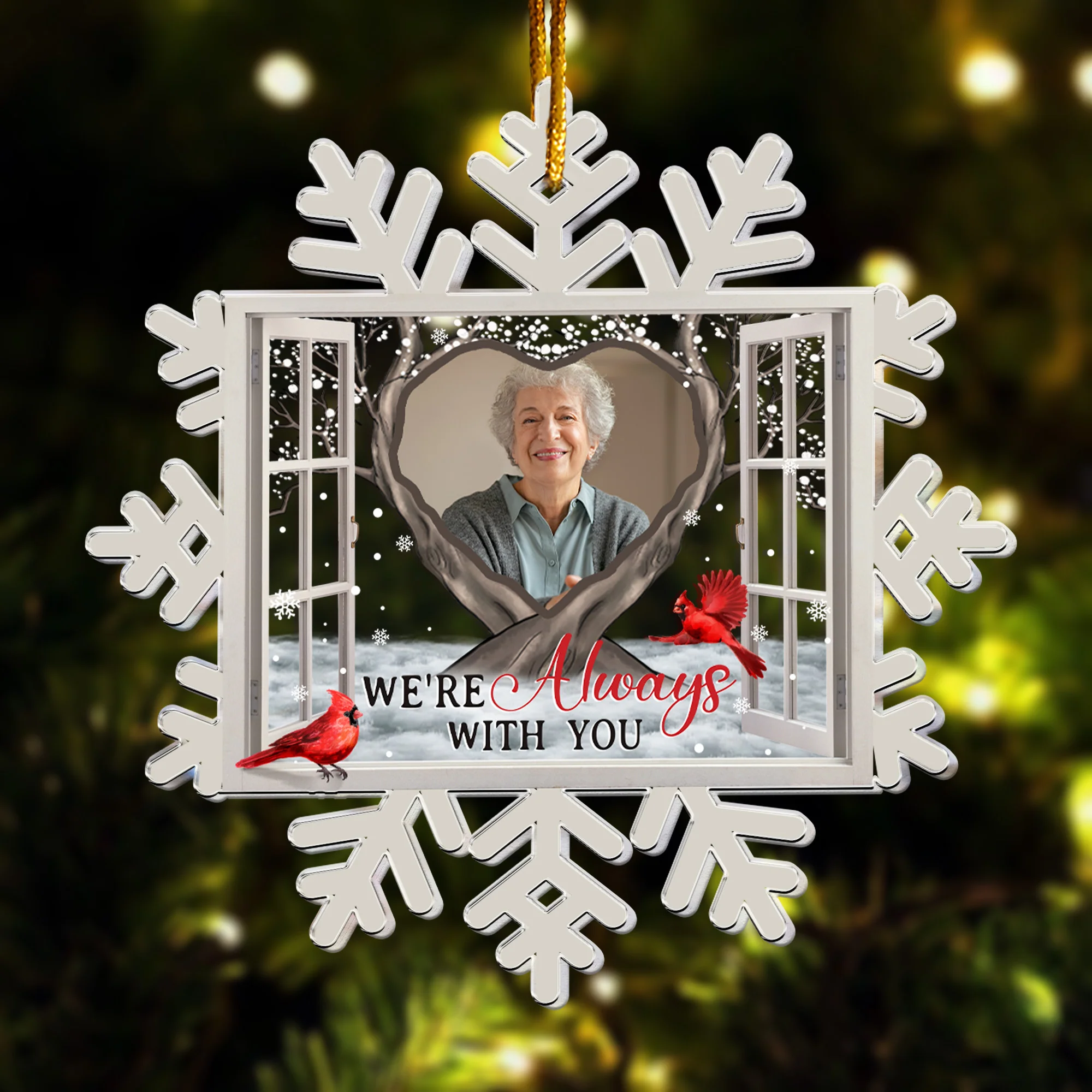 Snow Flake I'm Always With You - Personalized Acrylic Photo Ornament - Image 6