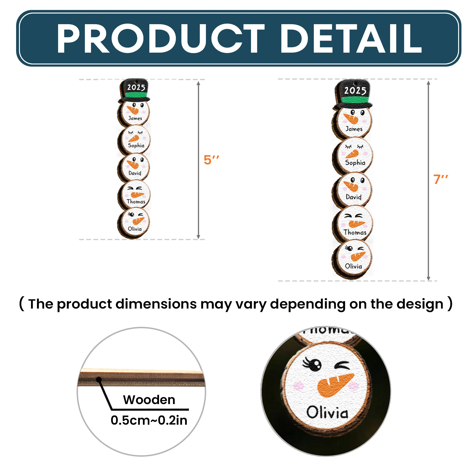 Snowman Family - Funny Family Custom Gift - Personalized Family Ornament - Image 5