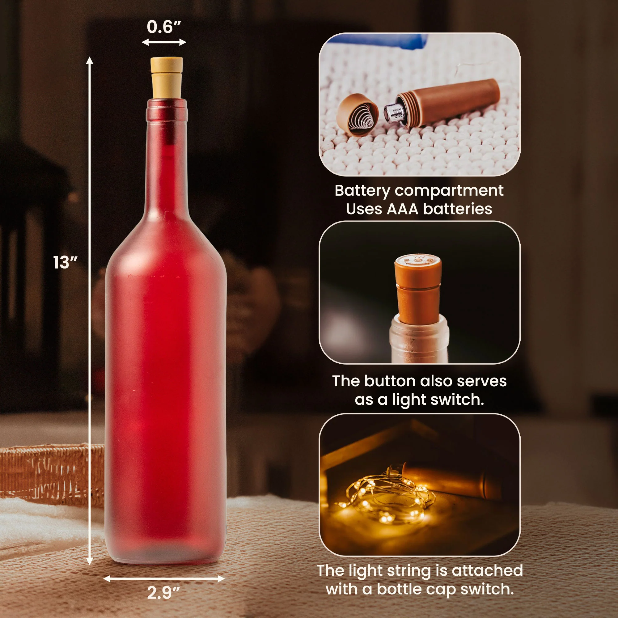 Snowman Family - Personalized Bottle Lamp - Image 4