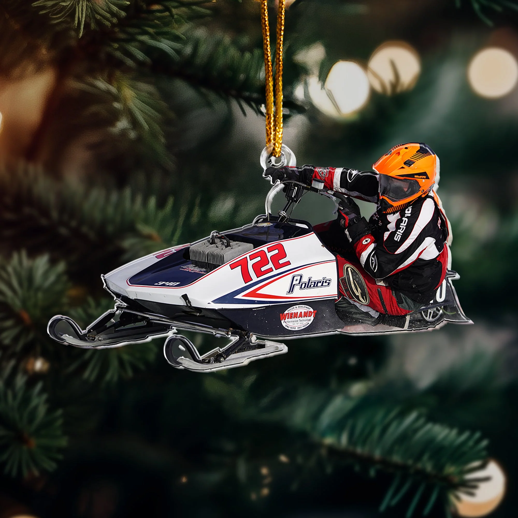 Snowmobiling Gifts For Snowmobile Lovers - Personalized Acrylic Photo Ornament - Image 4