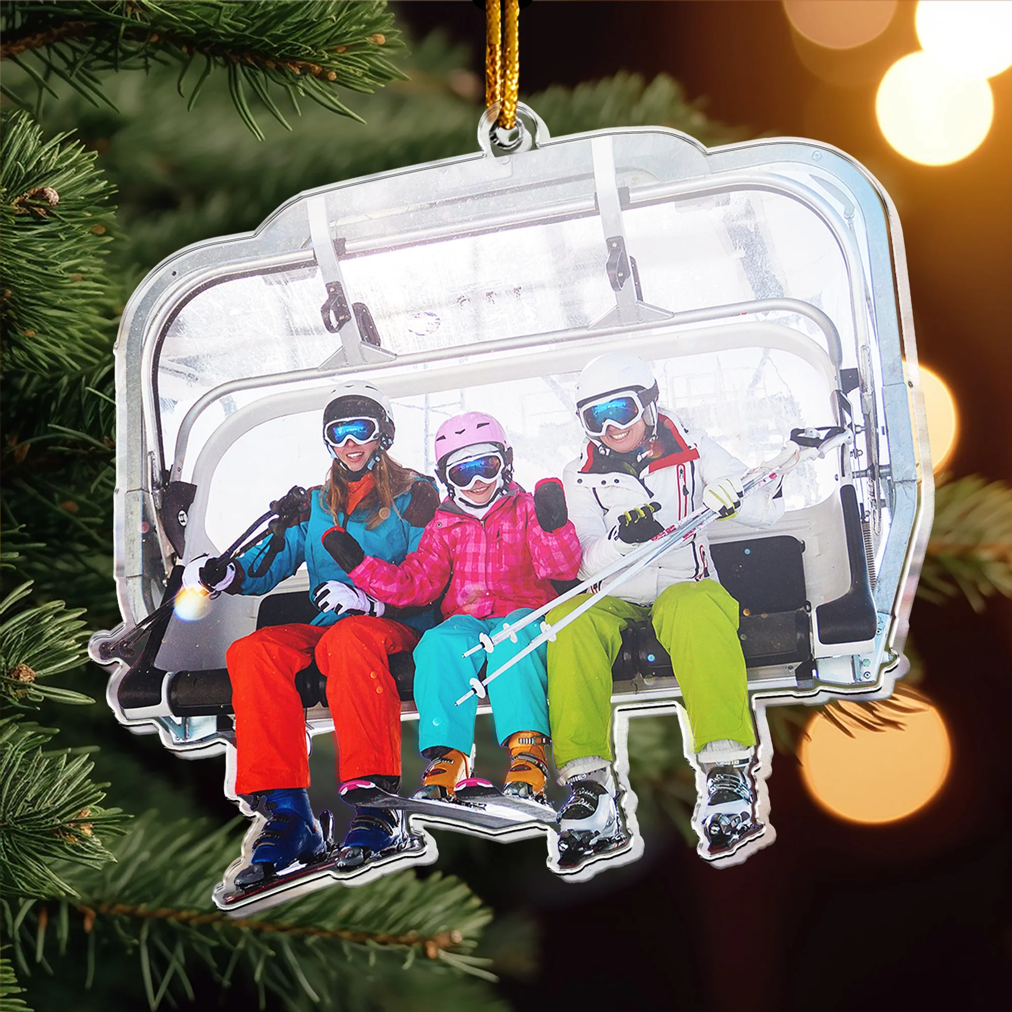 Snowmobiling Gifts For Snowmobile Lovers - Personalized Acrylic Photo Ornament - Image 5