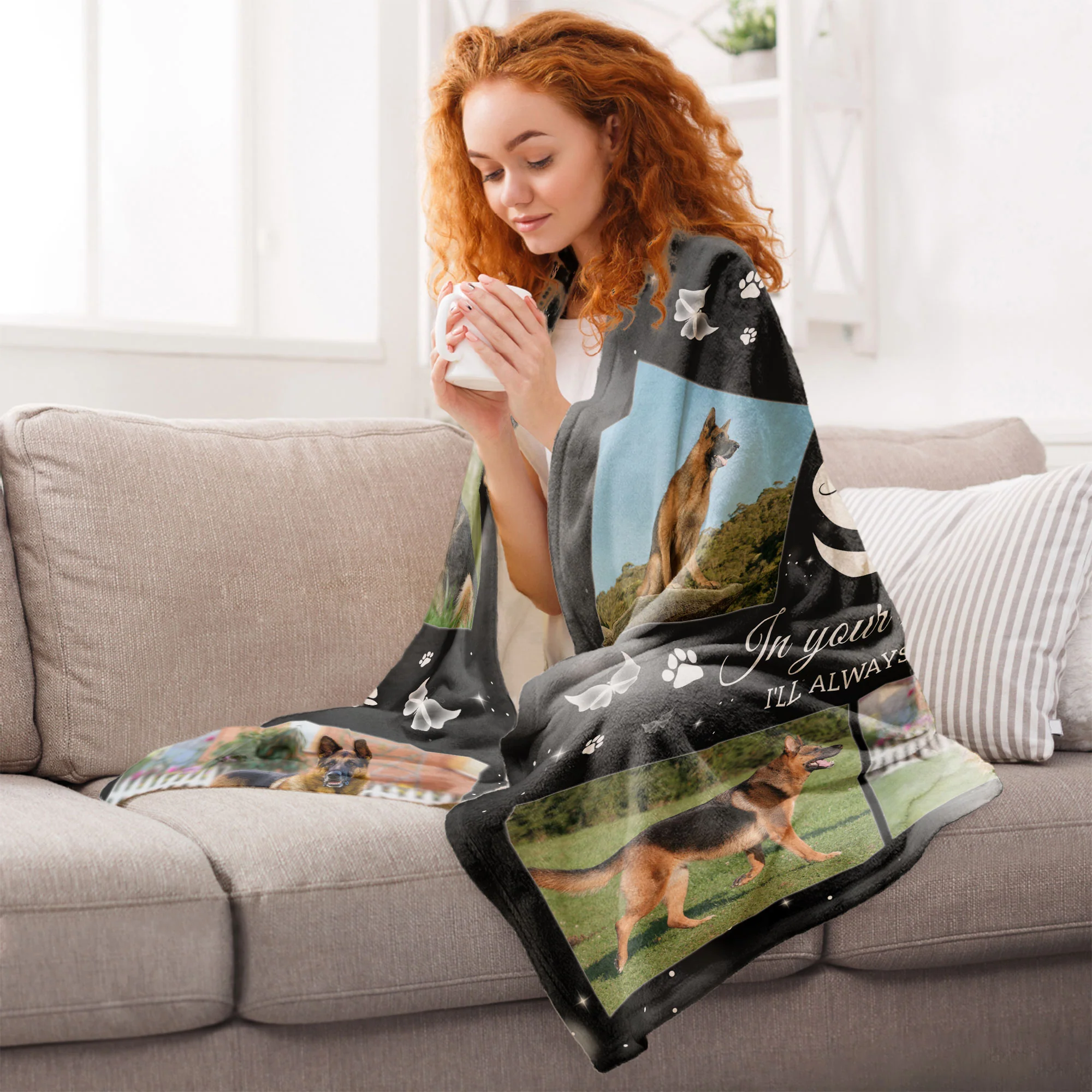 Snuggle This Blanket And Think Of Me Memorial Pet - Personalized Photo Blanket - Image 6