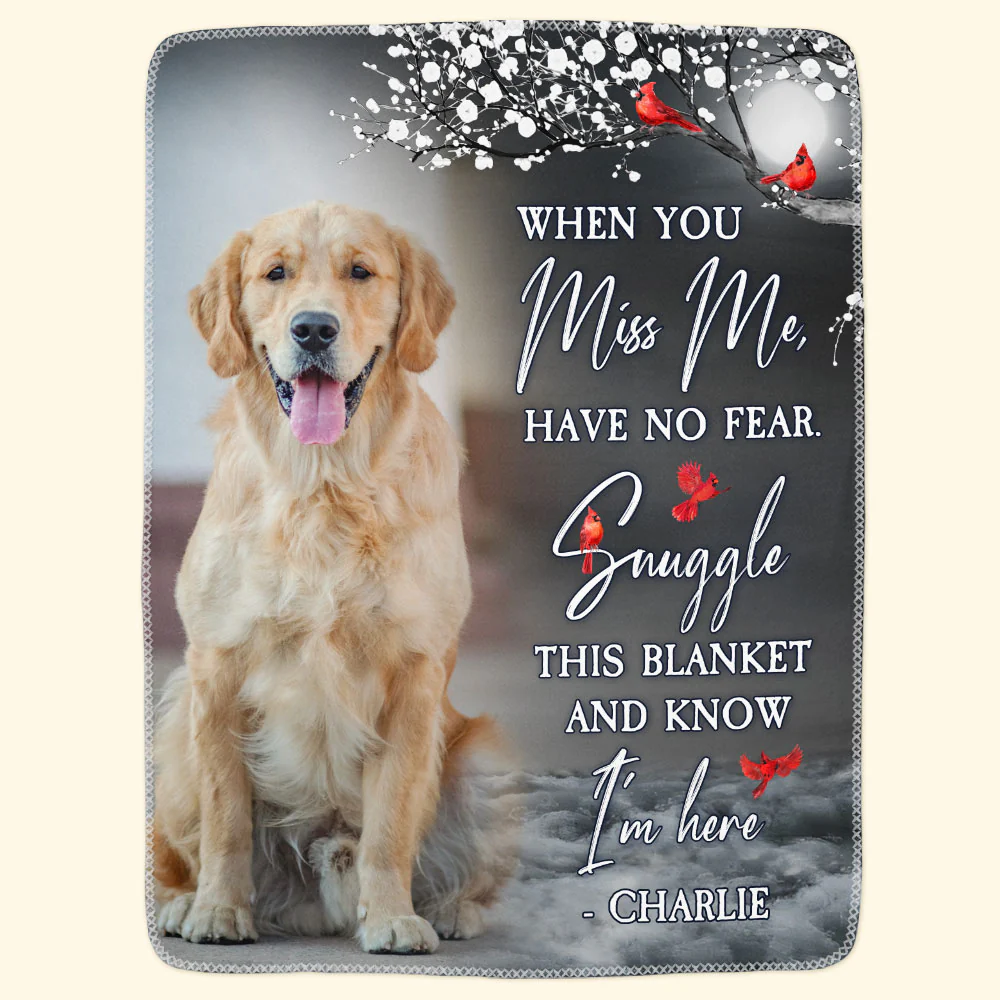 Snuggle This Blanket Memorial Pet Loss - Personalized Photo Blanket - Image 7