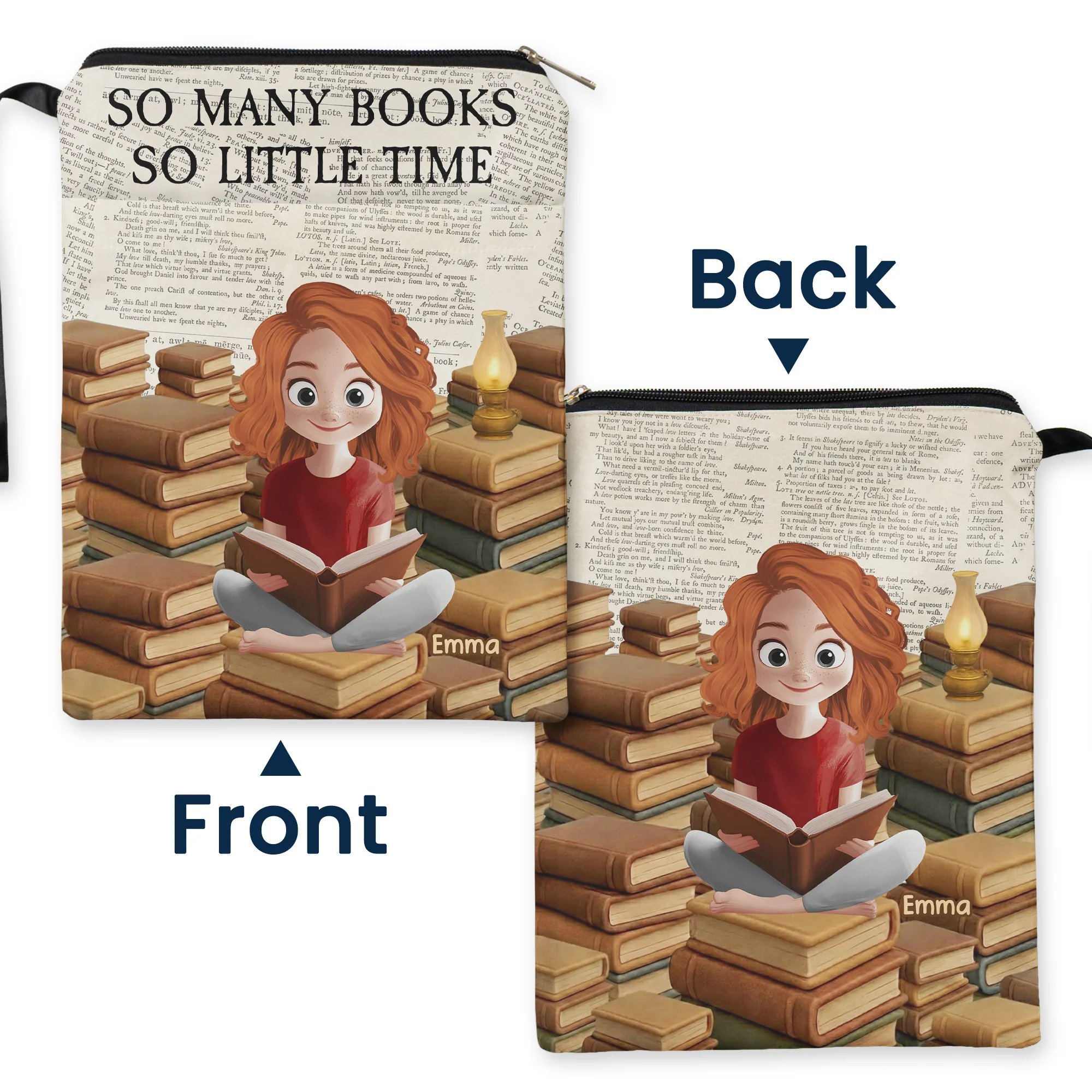So Many Books So Little Time - Personalized Book Sleeve - Image 3