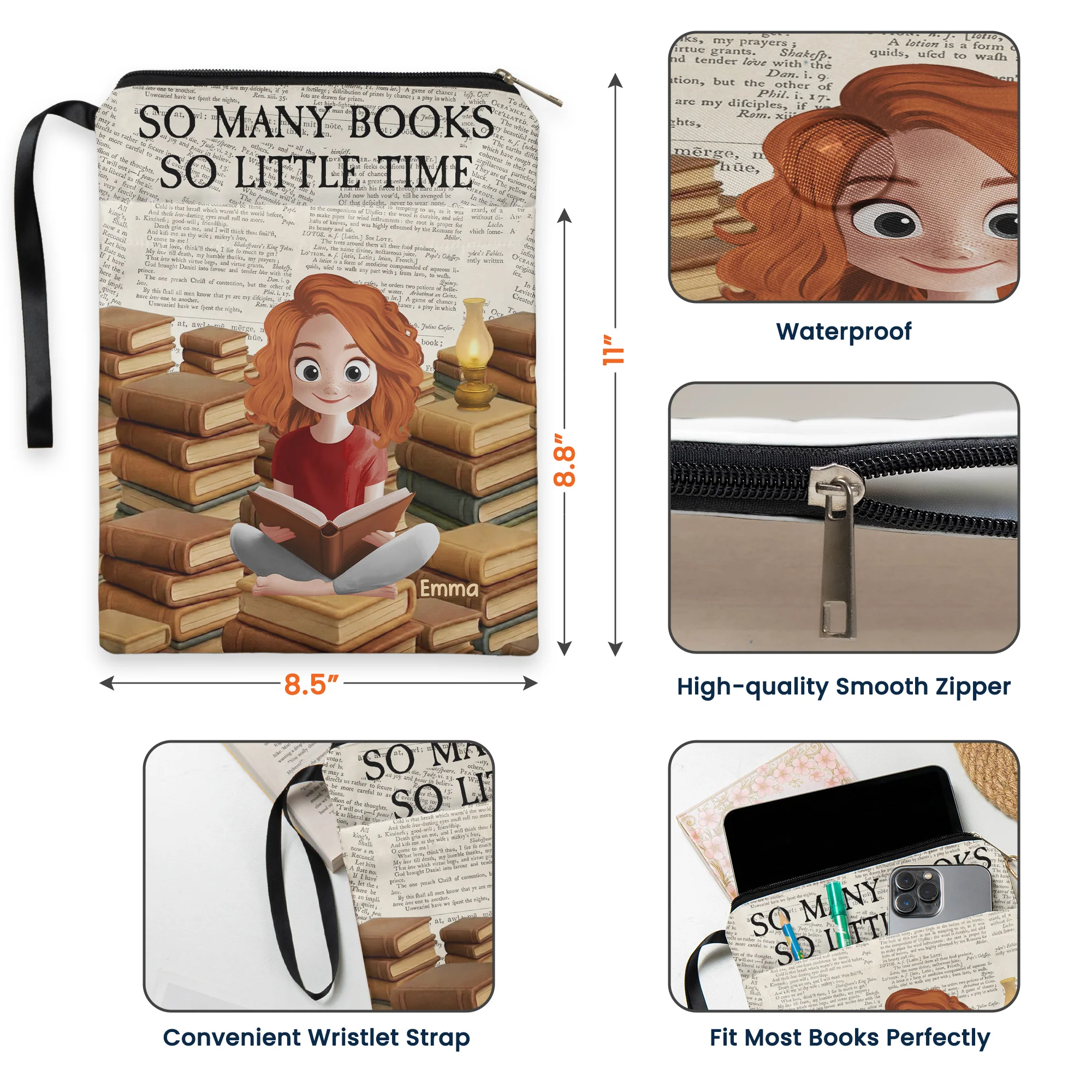 So Many Books So Little Time - Personalized Book Sleeve - Image 5