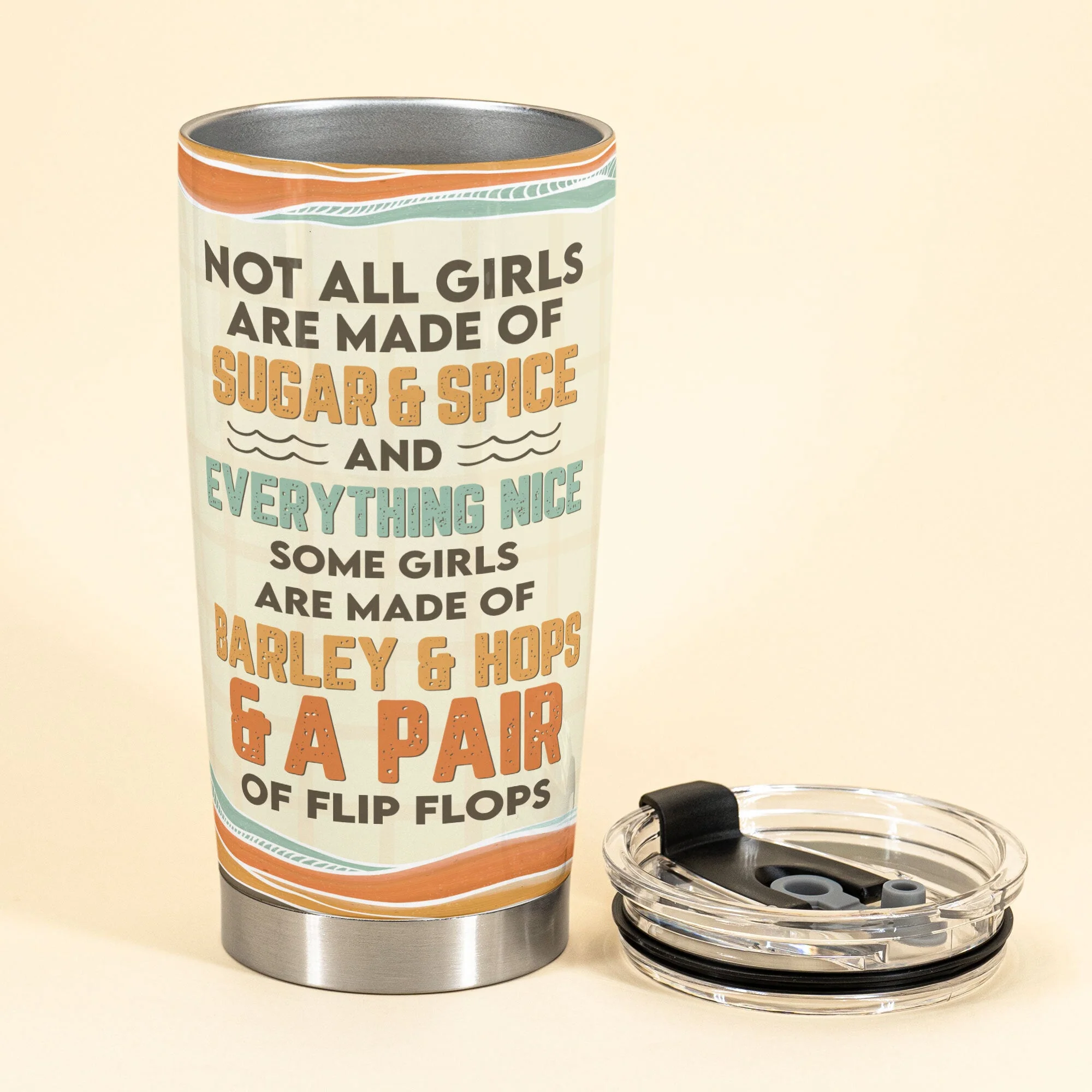 Some Girls Are Made Of Flip Flops - Personalized Tumbler Cup - Image 3