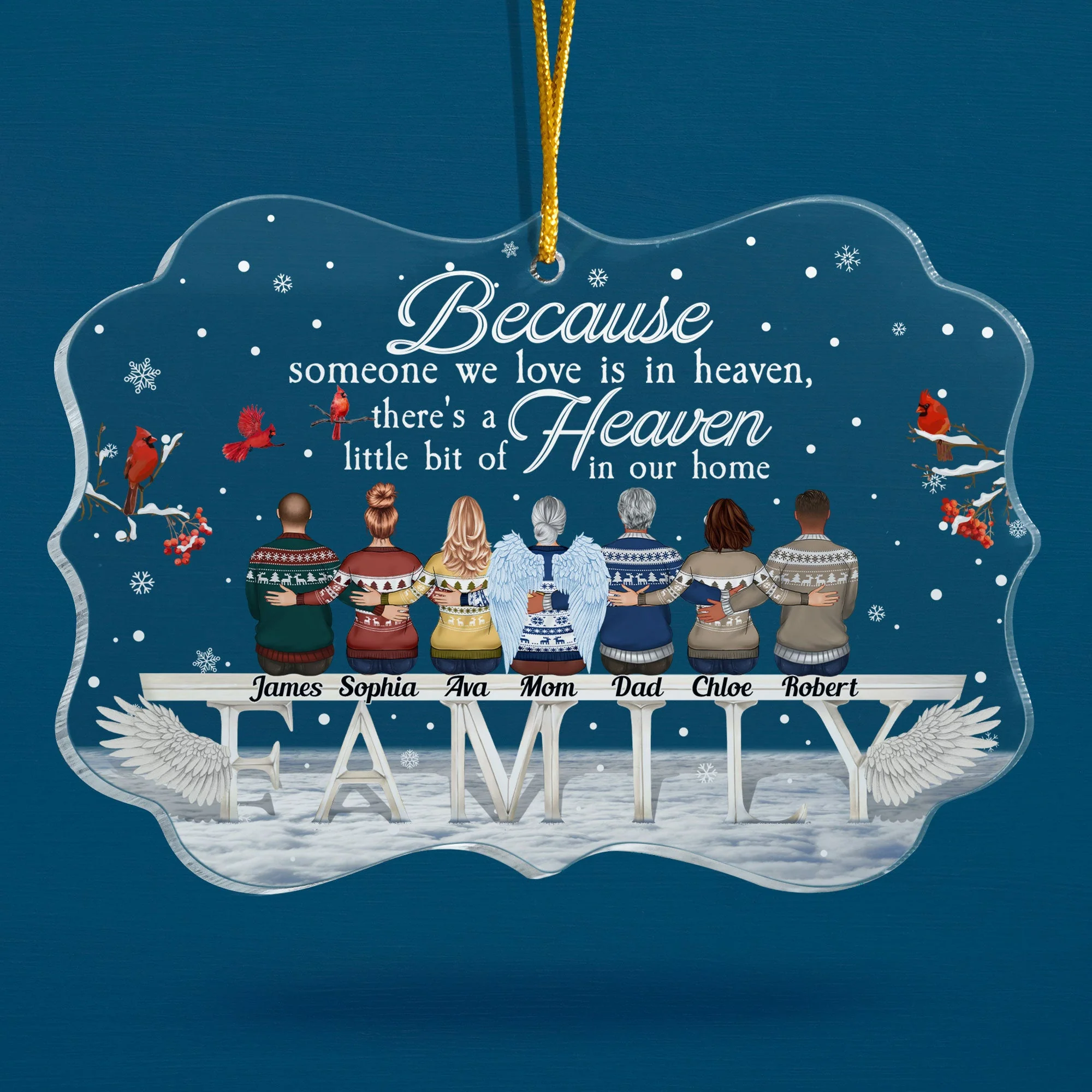 Someone We Love Is In Heaven - Personalized Acrylic Ornament - Christmas Memorial Gift For Family Members, Brothers, Sisters, Mom, Dad - Image 2