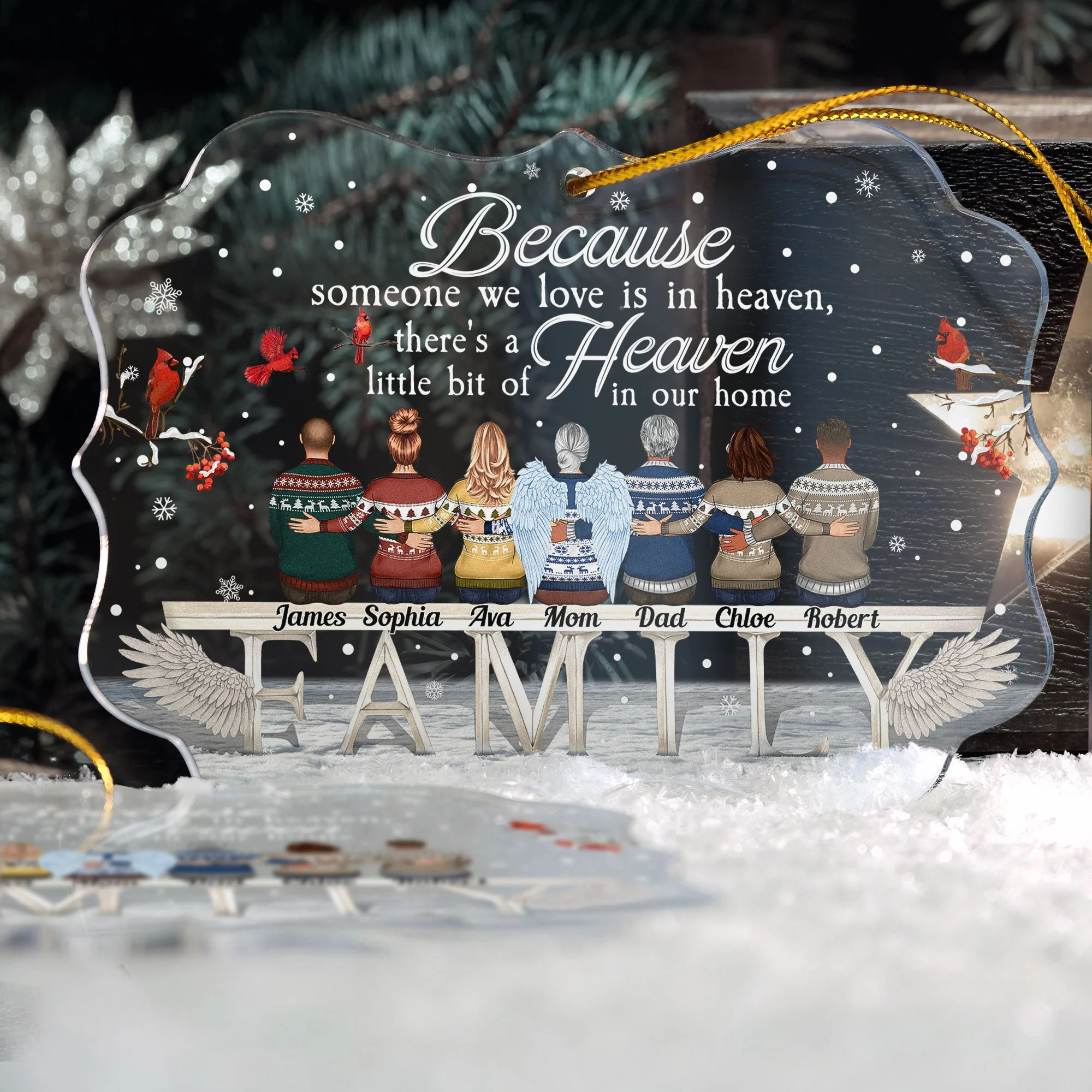 Someone We Love Is In Heaven - Personalized Acrylic Ornament - Christmas Memorial Gift For Family Members, Brothers, Sisters, Mom, Dad - Image 3