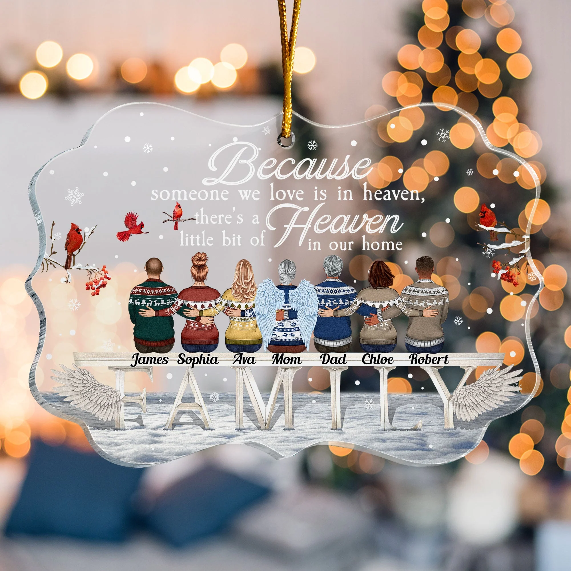 Someone We Love Is In Heaven - Personalized Acrylic Ornament - Christmas Memorial Gift For Family Members, Brothers, Sisters, Mom, Dad - Image 4