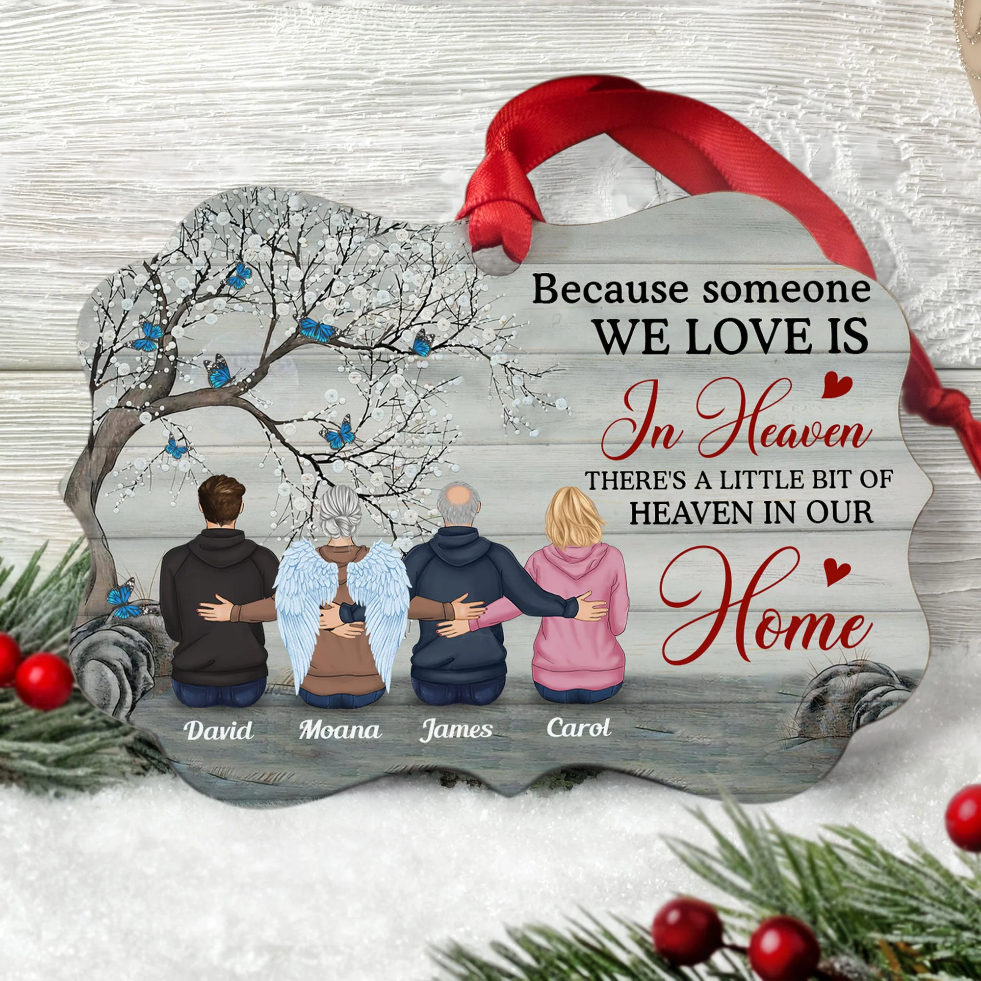 Someone We Love Is In Heaven - Personalized Aluminum Ornament - Memorial Gift For Family, Remembrance, Grief Gift, Sympathy Gift - Image 2