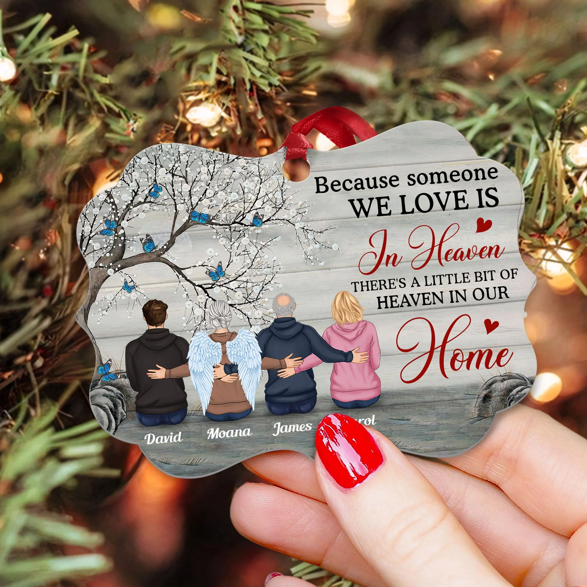 Someone We Love Is In Heaven - Personalized Aluminum Ornament - Memorial Gift For Family, Remembrance, Grief Gift, Sympathy Gift - Image 3