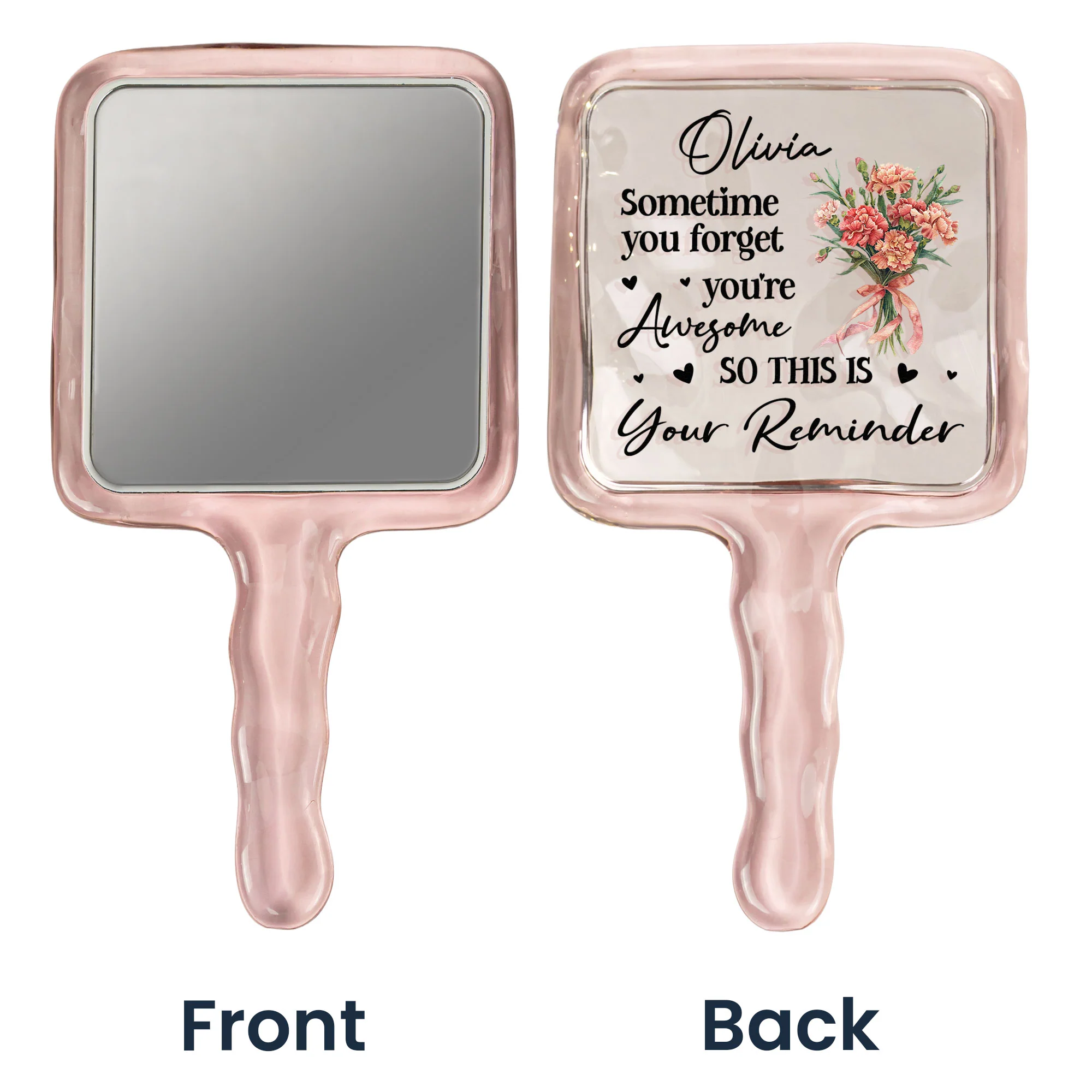 Sometime You Forget You're Awesome - Personalized Handheld Mirror - Image 2