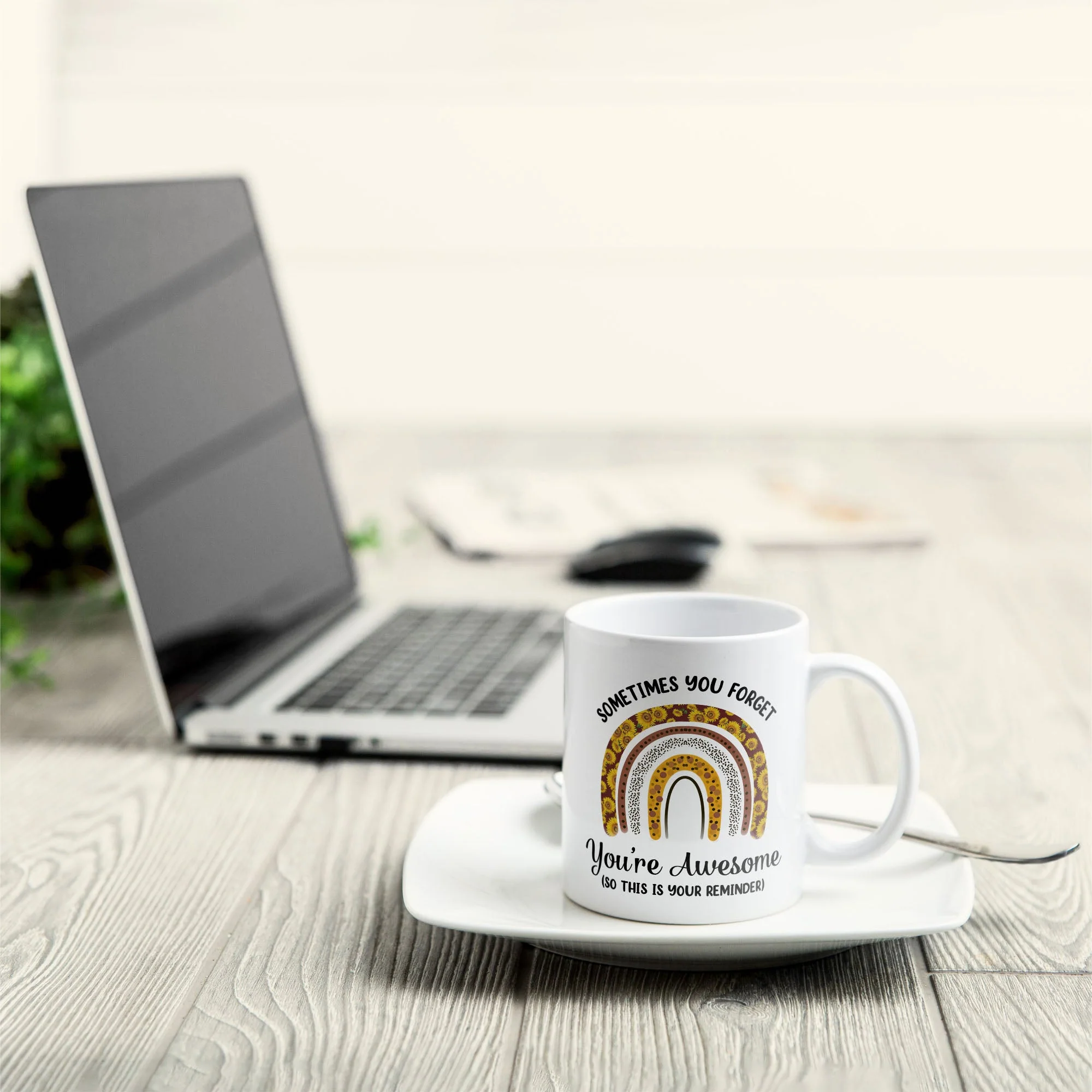 Sometimes You Forget You're Awesome So This Is Your Reminder - Personalized Mug - Birthday Gift For Girl, Woman, Her - Sunflower Girl - Image 3