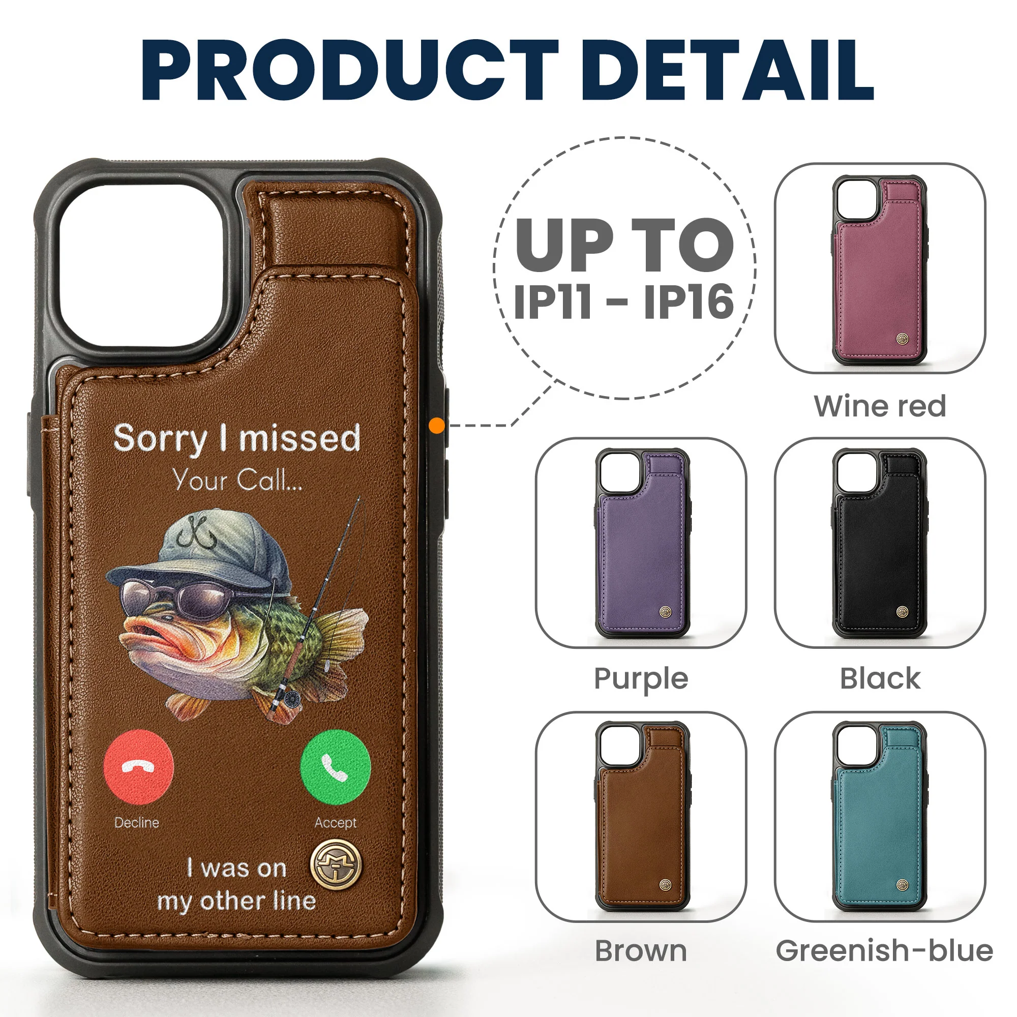 Sorry I Missed Your Call... I Was On My Other Line - Personalized Leather Flip Wallet Phone Case - Image 6