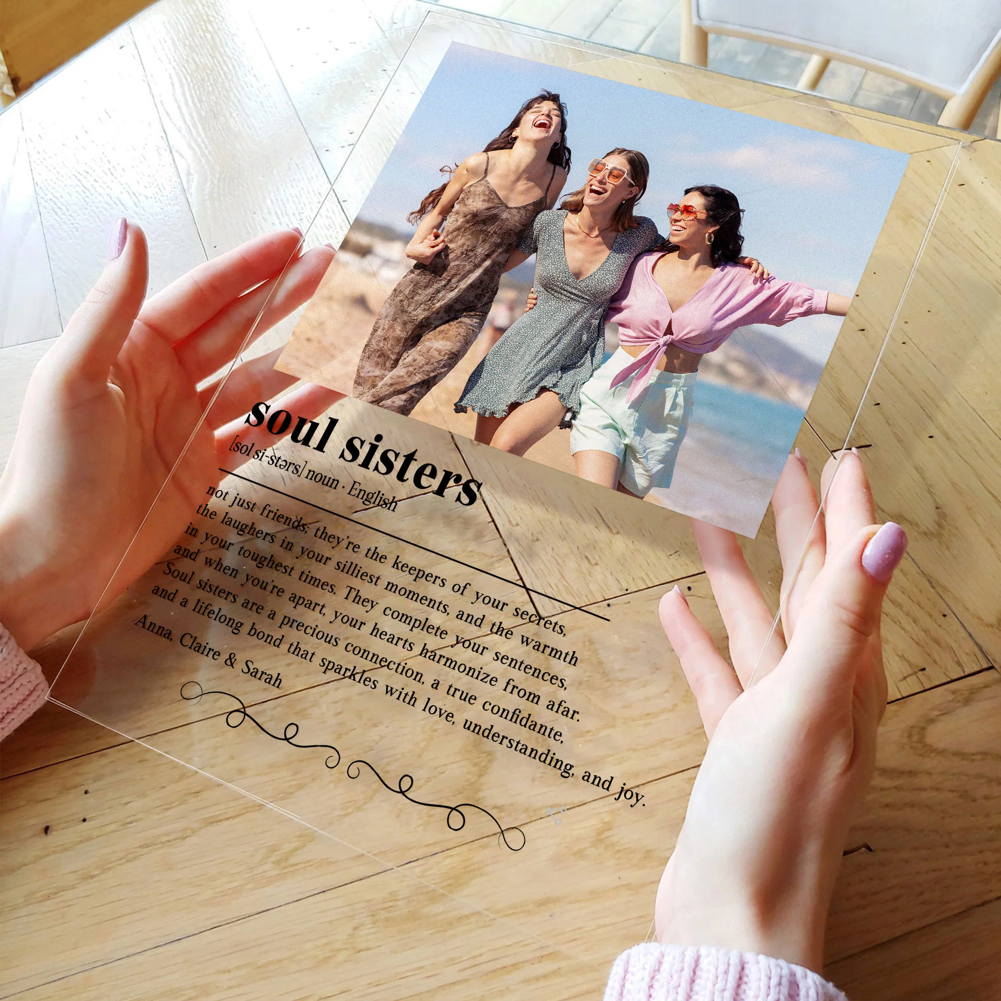Soul Sister Definition Friendship Gift - Personalized Acrylic Photo Plaque - Image 2