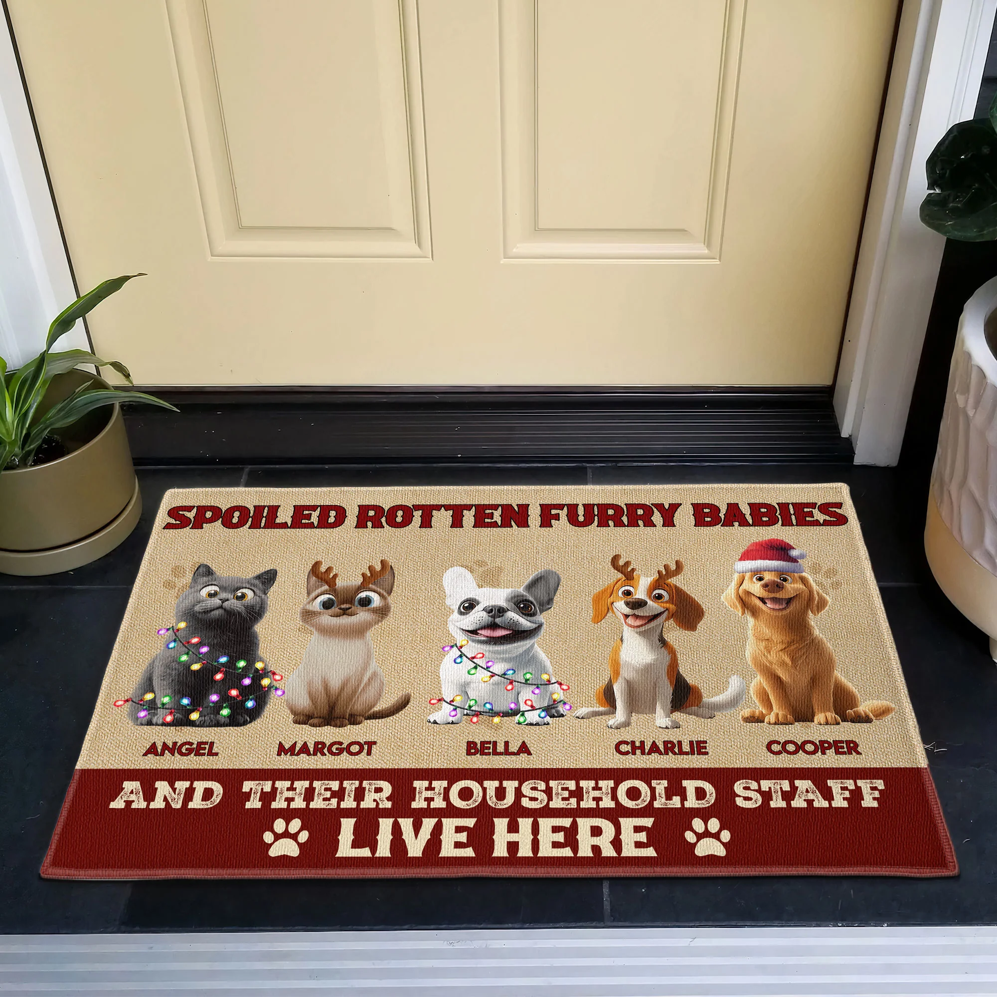 Spoiled Pets Live Here - Personalized Doormat - Image 2