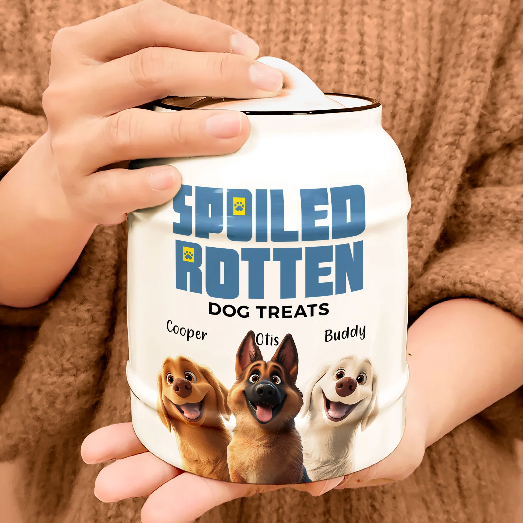 Spoiled Rotten Dog Treats - Personalized Cookie Jar - Image 4