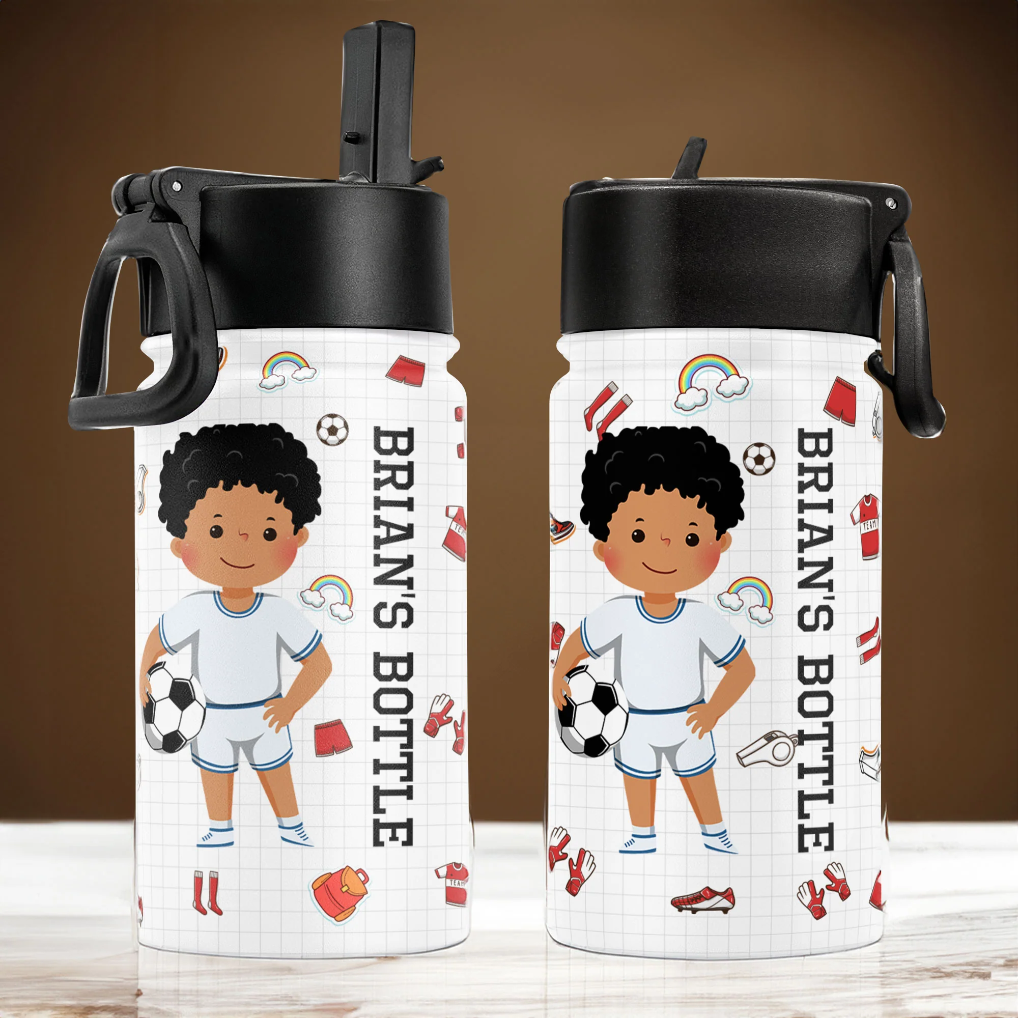 Sport Kids - Personalized Photo Kids Water Bottle With Straw Lid - Image 4