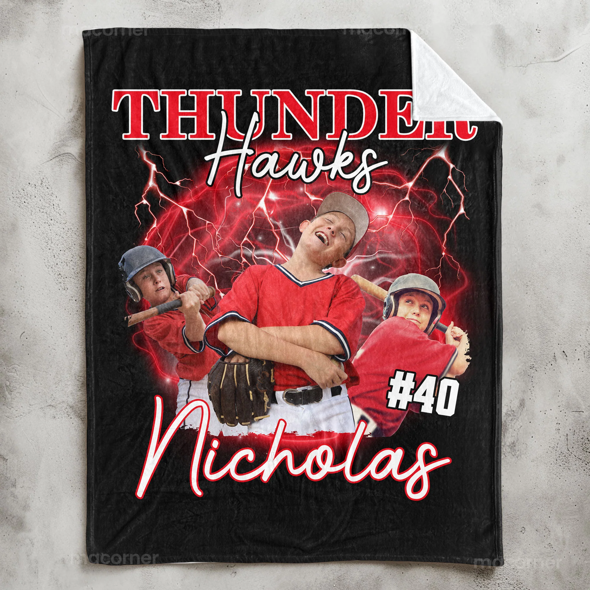 Sport Lovers - Basketball, Football, Baseball, Soccer, Or Softball Boy, Girls - Personalized Photo Blanket - Image 2