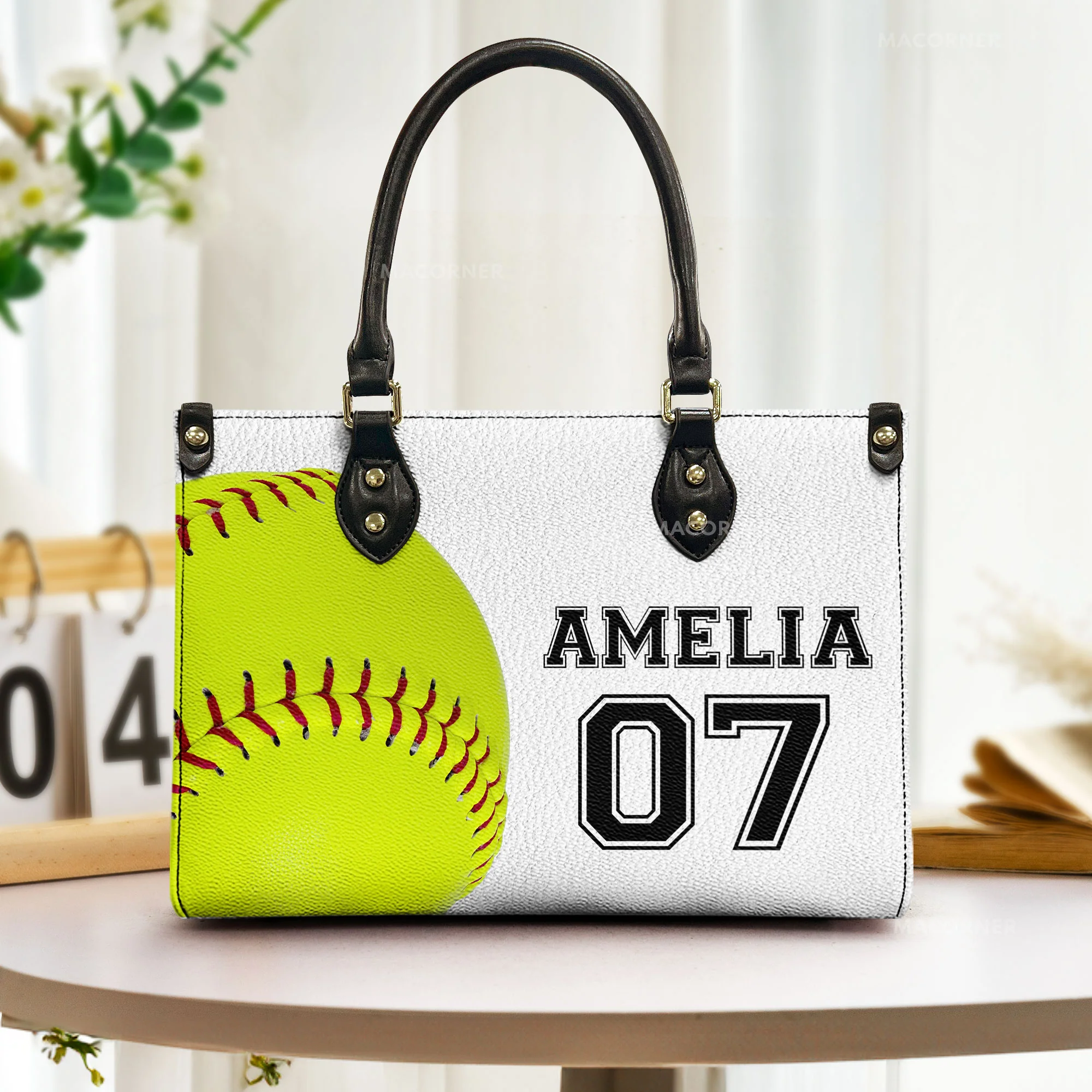 Sport Name Initial - Personalized Leather Bag - Image 3